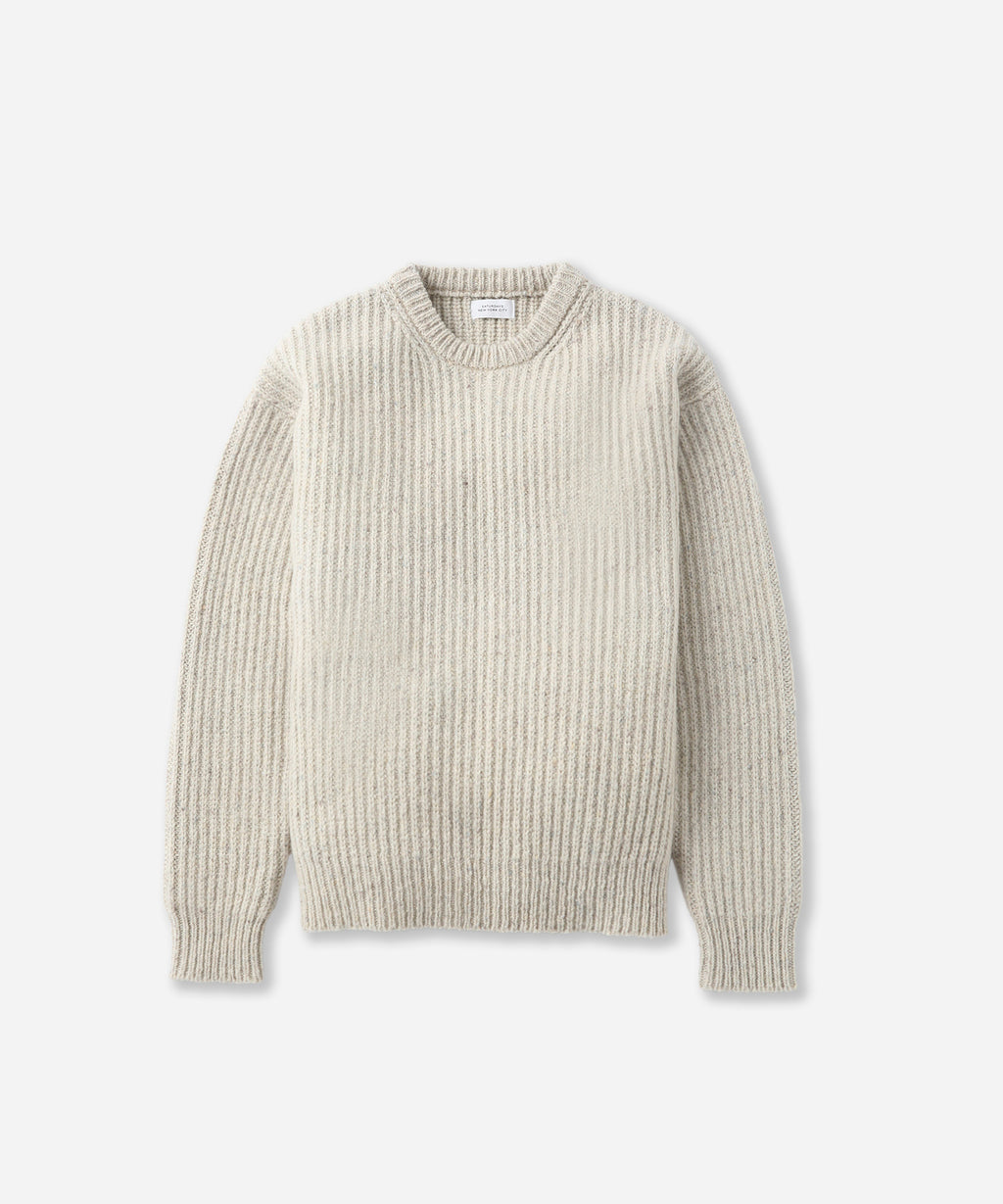 Saturdays NYC Atkins Speckled Sweater in Off White