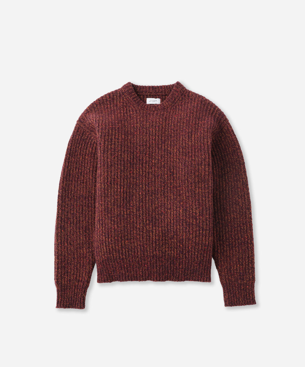 Saturdays NYC Atkins Speckled Sweater in Wine