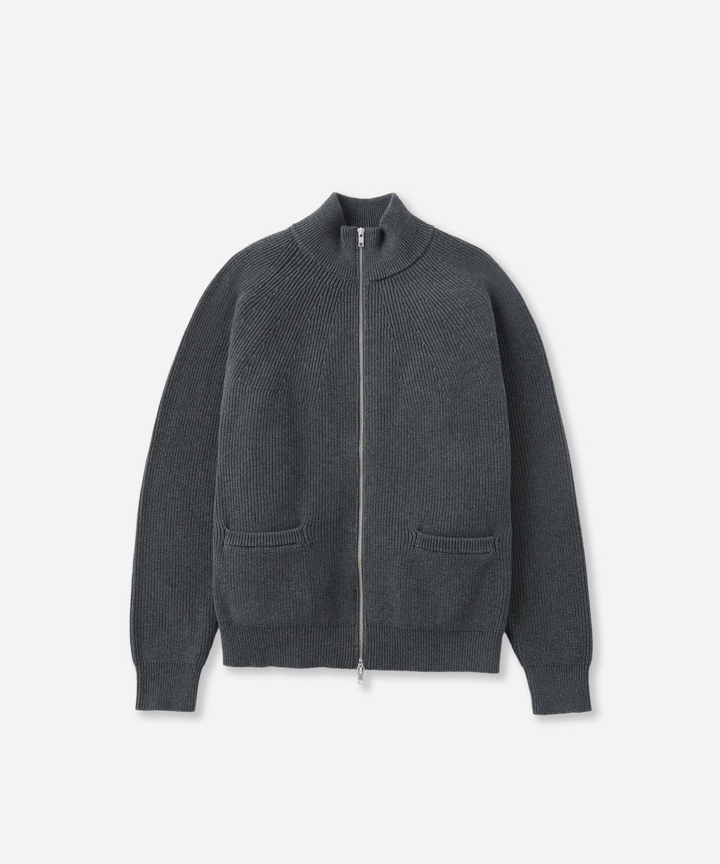 Saturdays NYC Henderson Zip Thru Knit in Gray