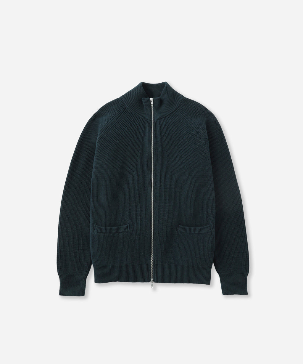 Saturdays NYC Henderson Zip Thru Knit in Blue