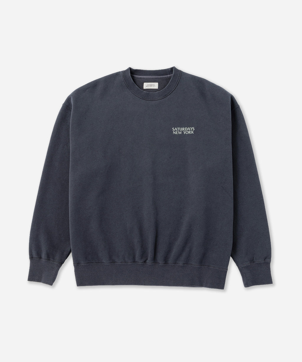 Saturdays NYC Ari Relaxed Ozone Washed Sweatshirt in Navy