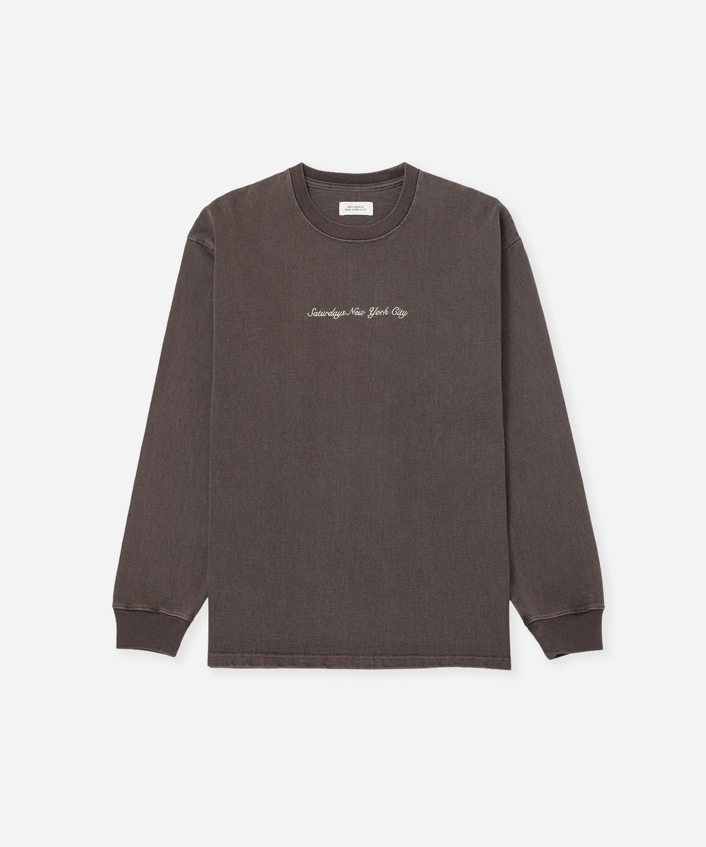 Saturdays NYC Max Weight Pigment Dyed Tee in Charcoal