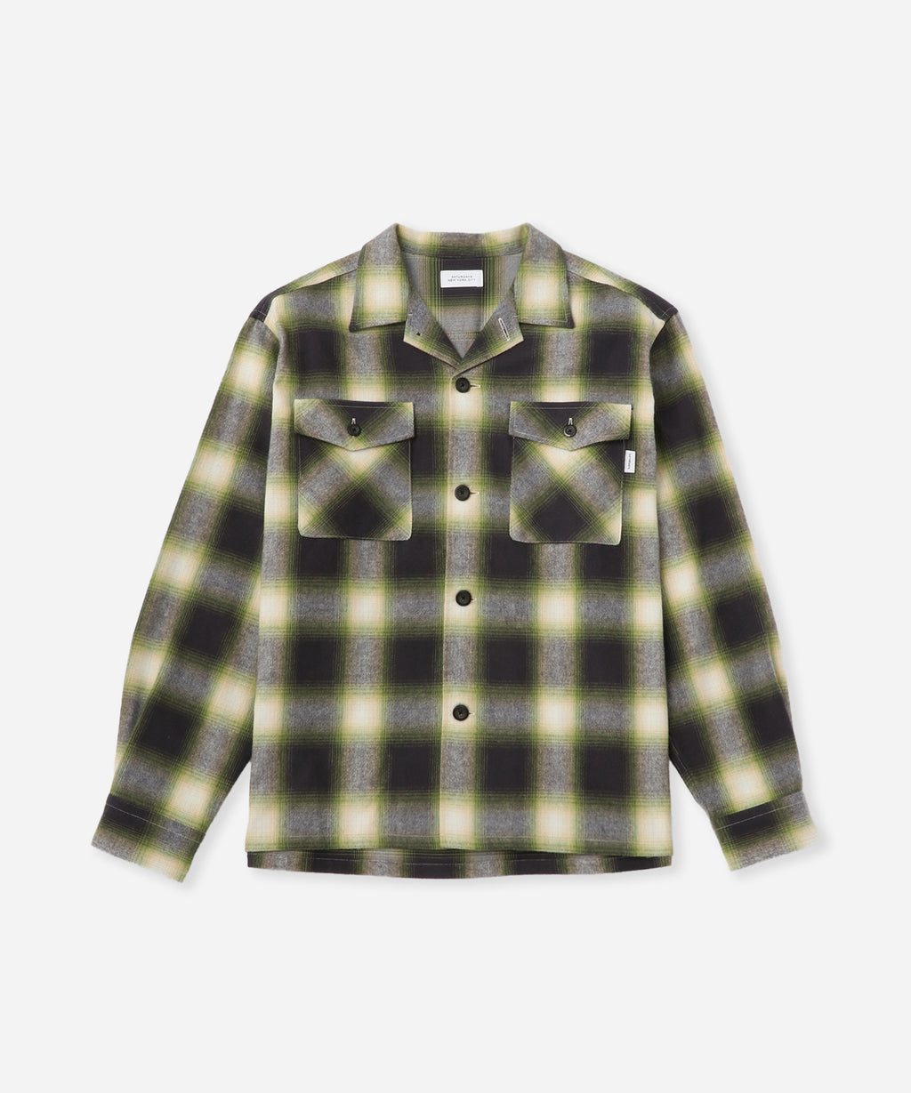 Saturdays NYC Marco Flannel Checked Shirt in Green