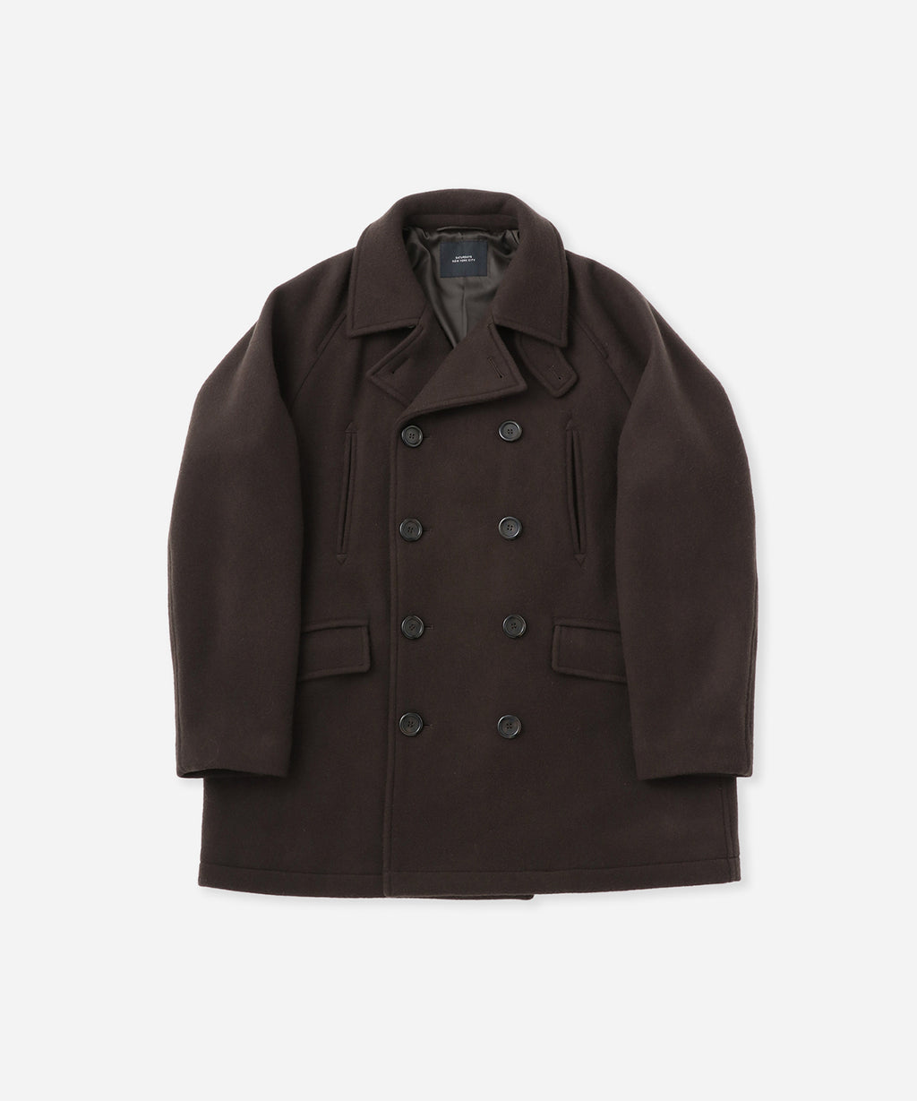 Saturdays NYC Soichi Peacoat in Dark Brown