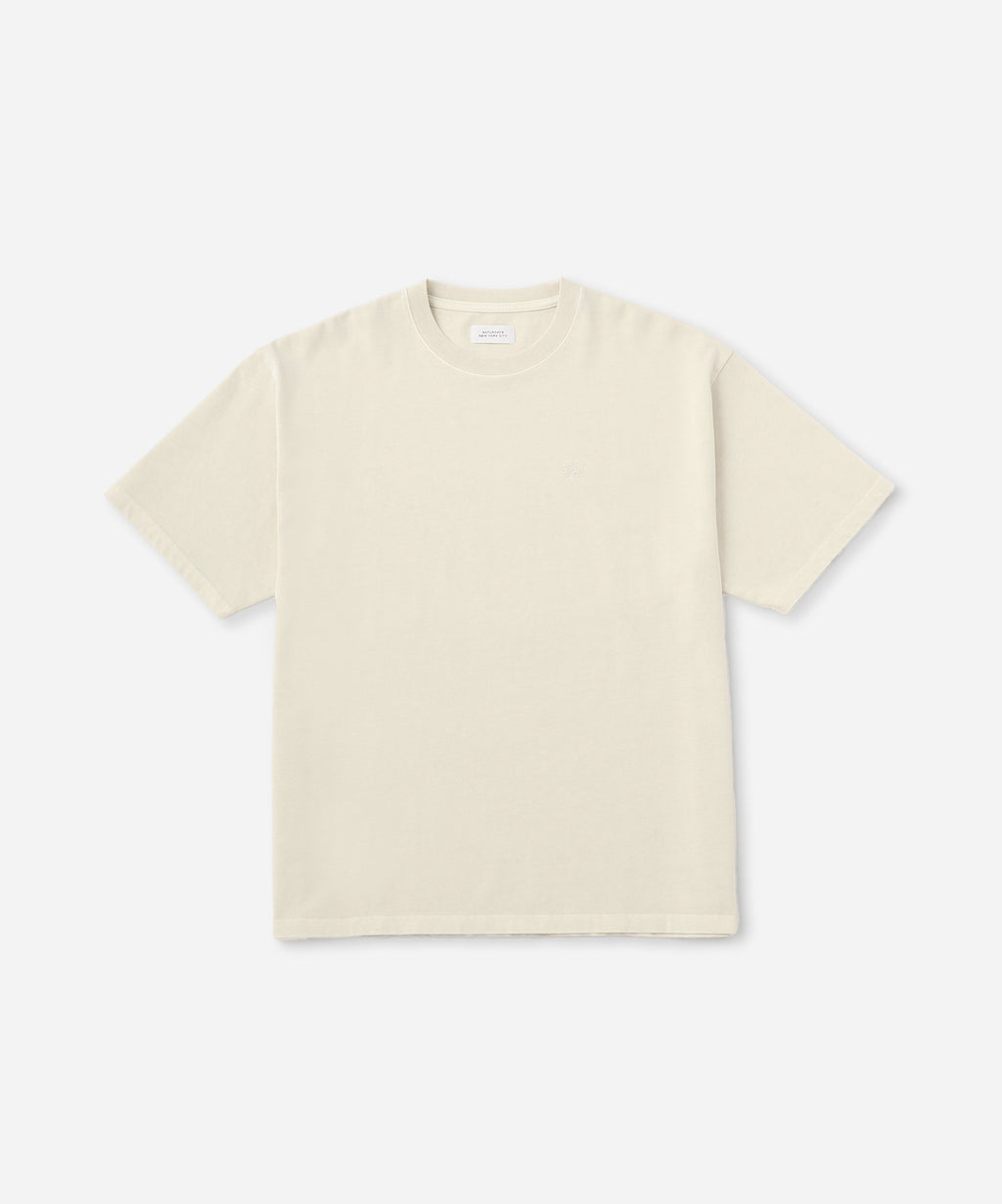 Saturdays NYC SNYC Relaxed Pigment Dyed Short Sleeve Tee in Ivory