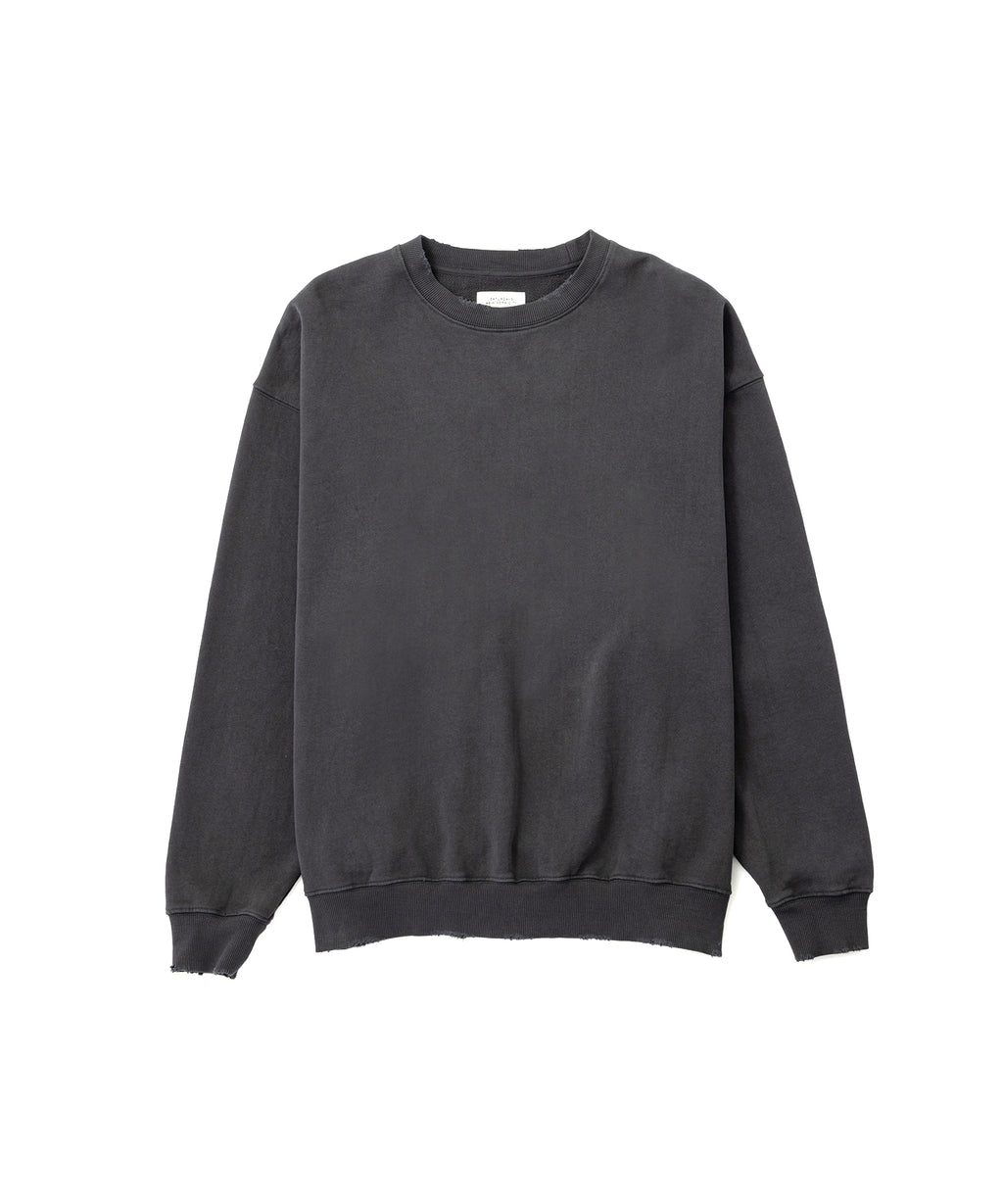 Saturdays NYC Bowery Garment Dyed Slash Sweatshirt in Charcoal