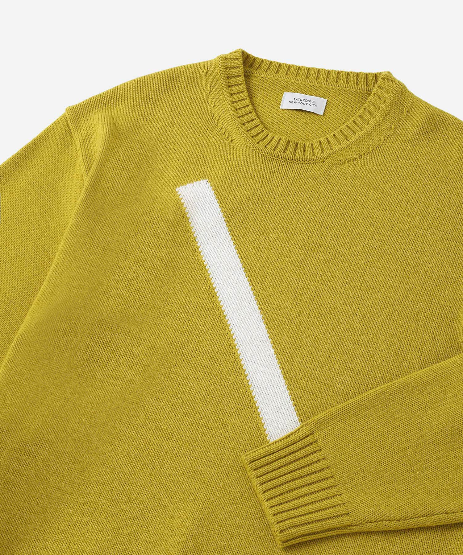 Saturdays NYC Greg Slash Sweater in Yellow
