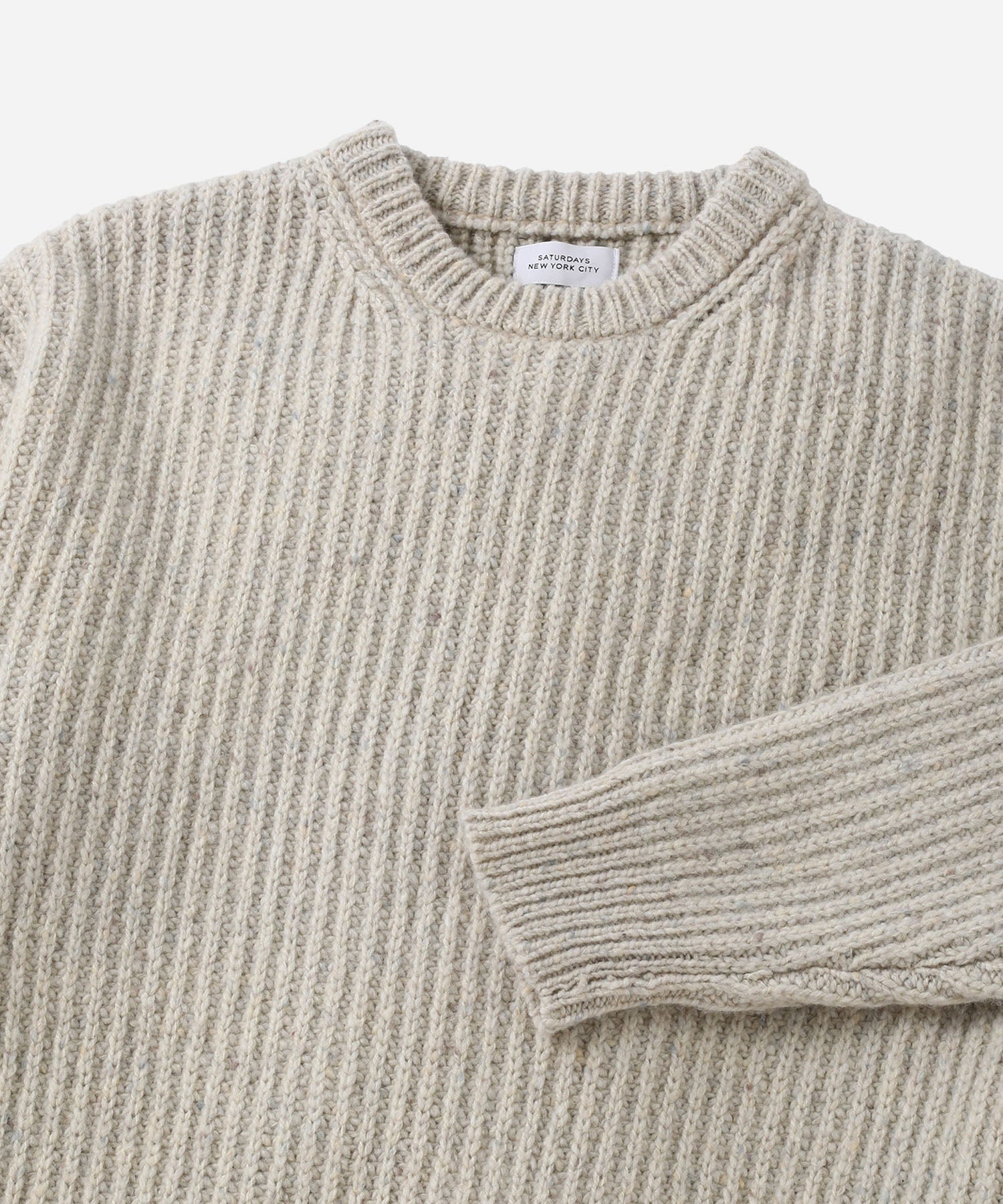Saturdays NYC Atkins Speckled Sweater in Off White