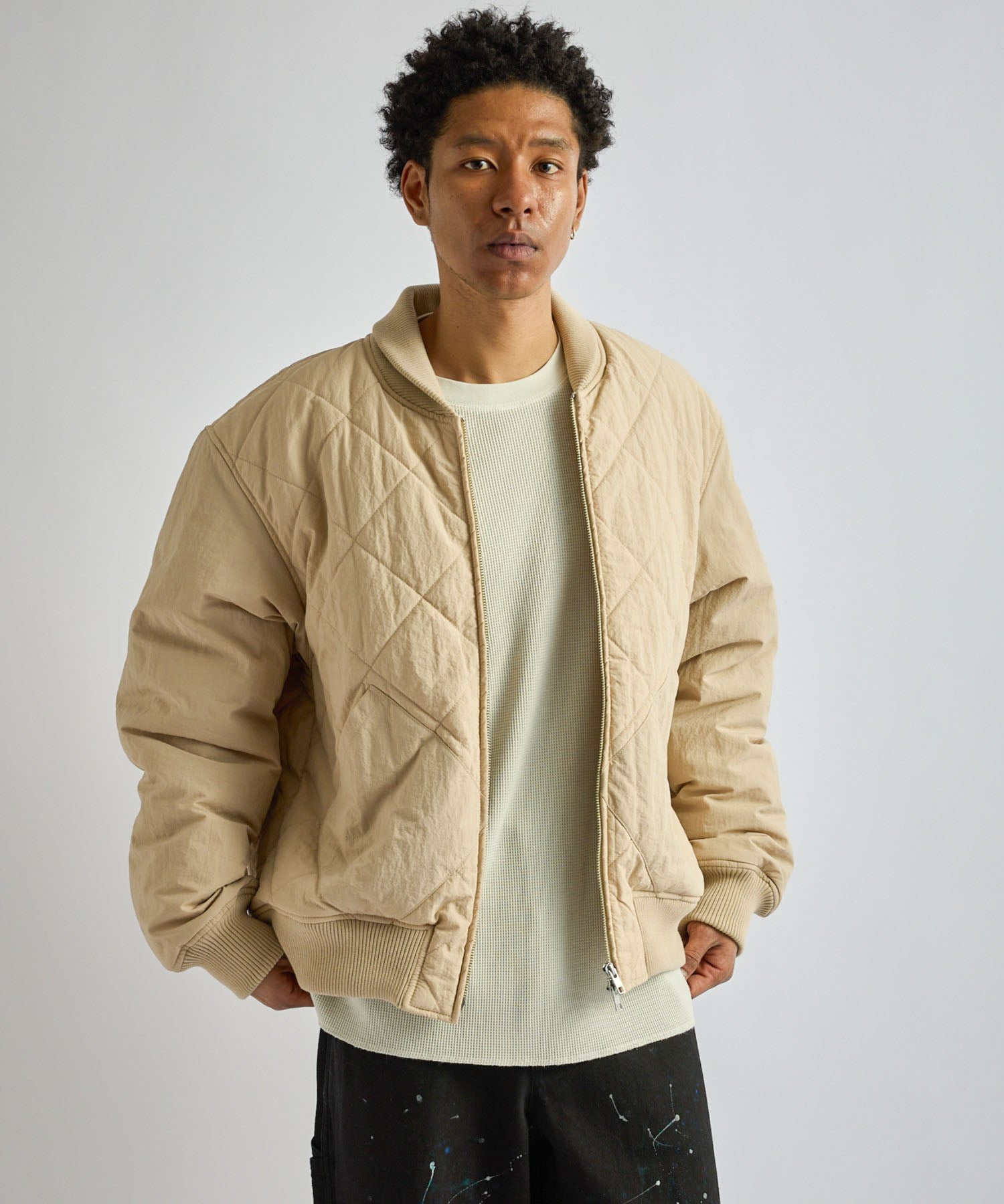 Saturdays NYC Haymarket Quilted Jacket in Beige