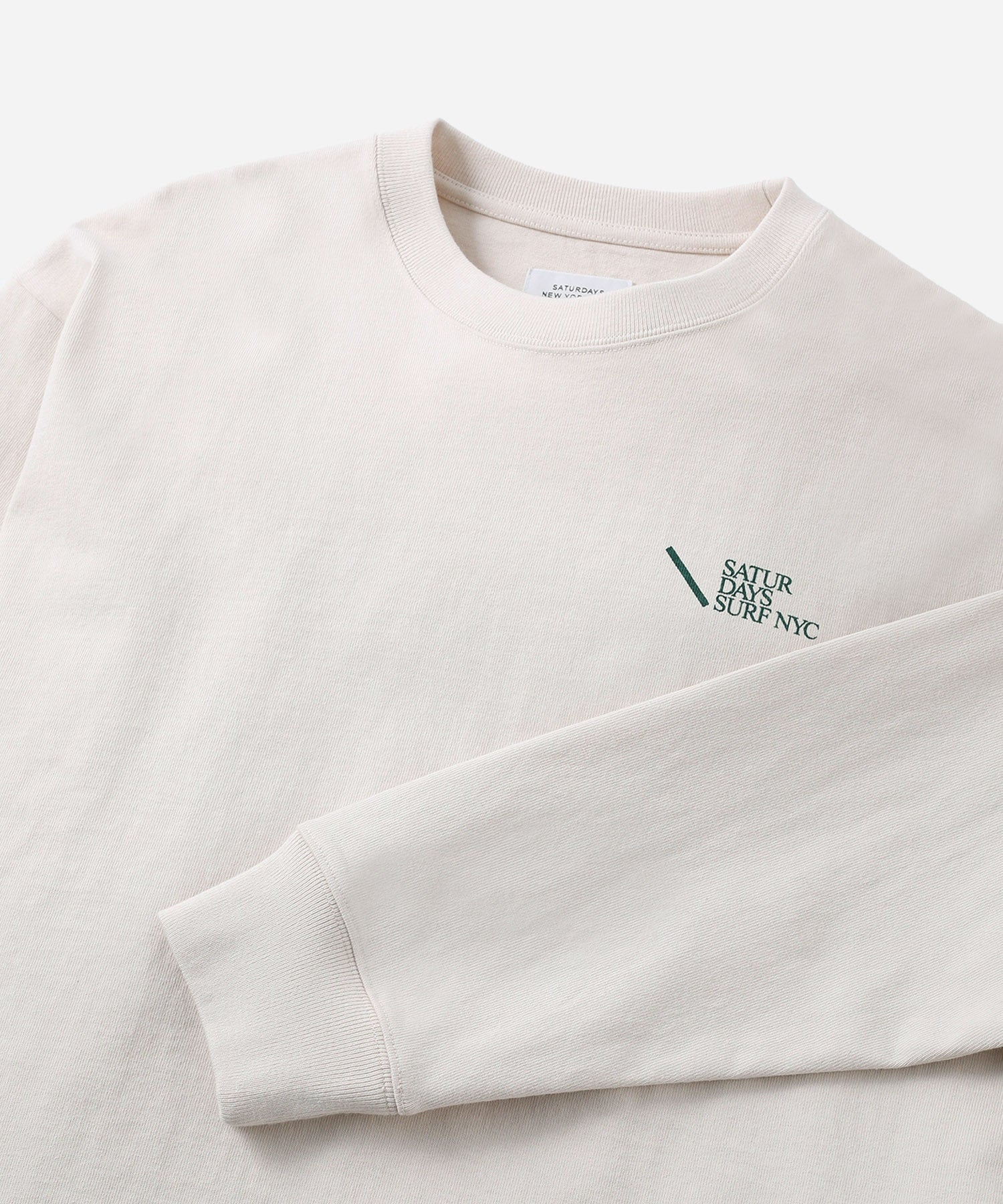 Saturdays NYC Max Weight Relaxed Surf Long Sleeve Tee in Ivory