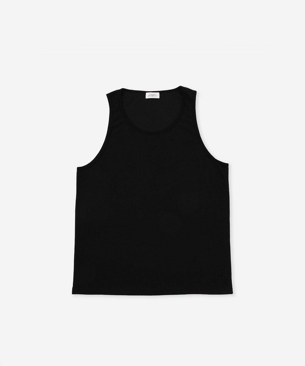 Saturdays NYC Venice Waffle Tank in Black