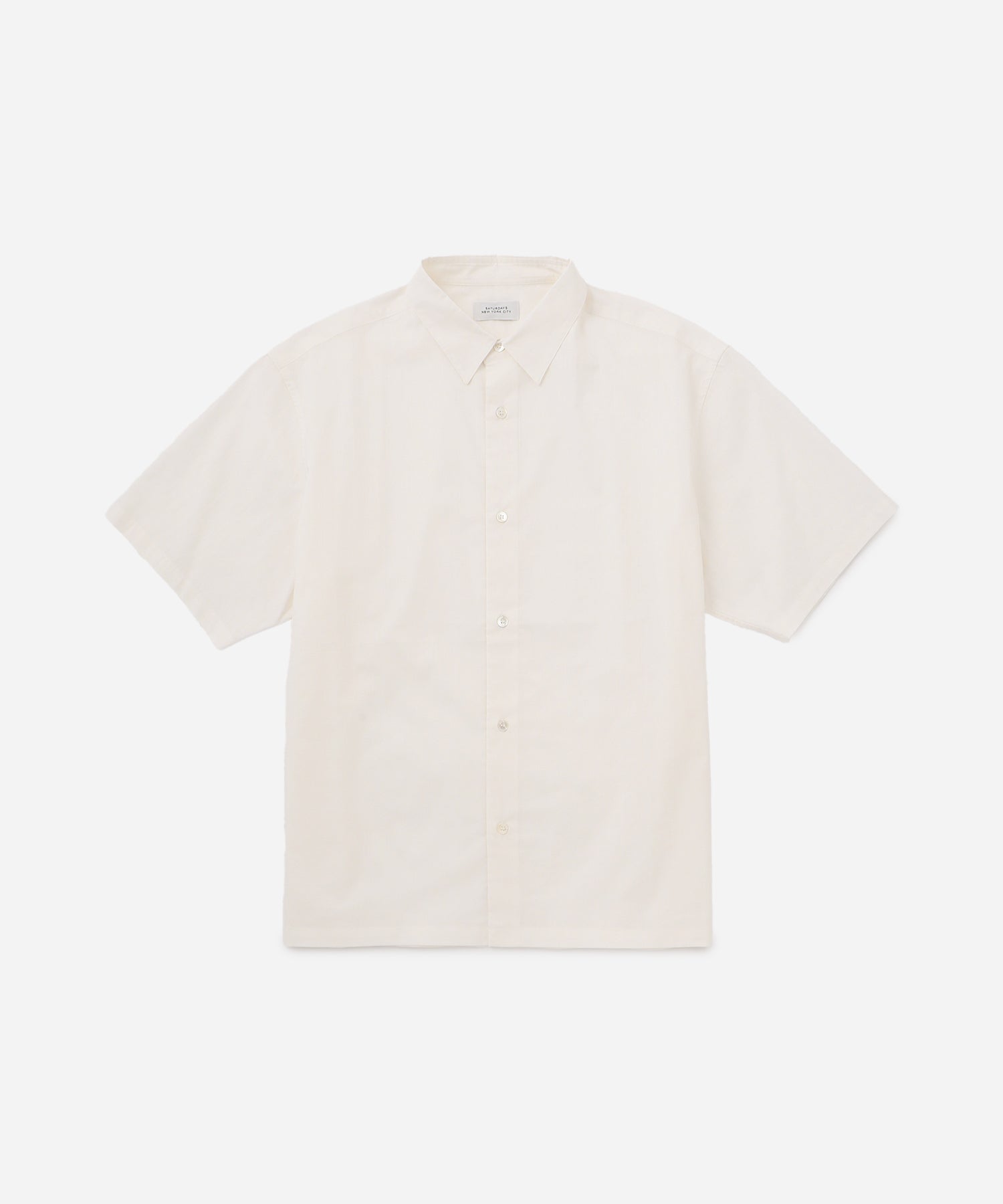Saturdays NYC Bruce Tonal Stripe Short Sleeve Shirt in White