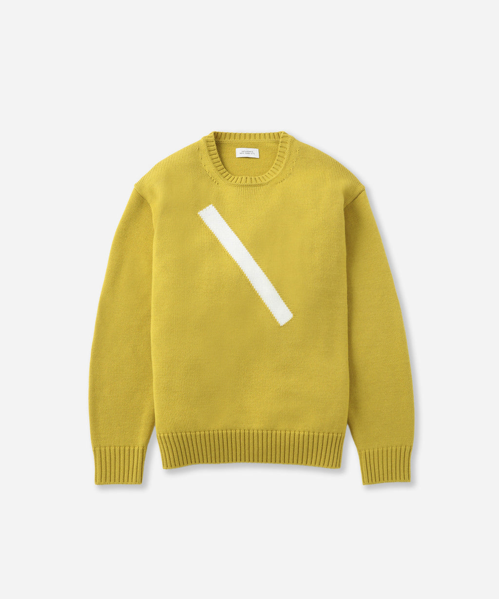 Saturdays NYC Greg Slash Sweater in Yellow