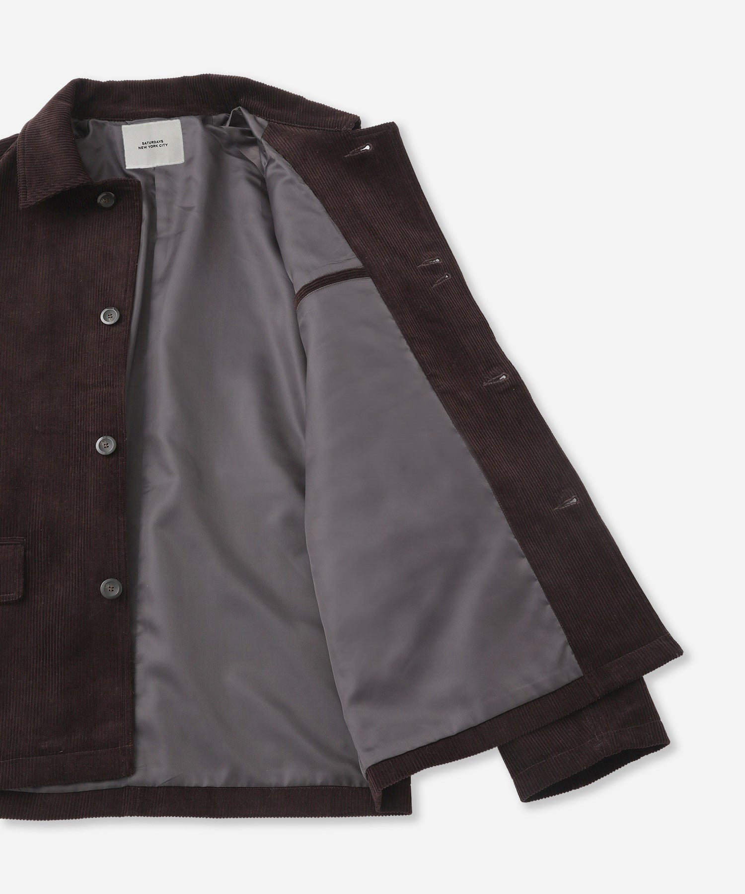 Saturdays NYC Antoine Corduroy Chore Jacket in Dark Brown