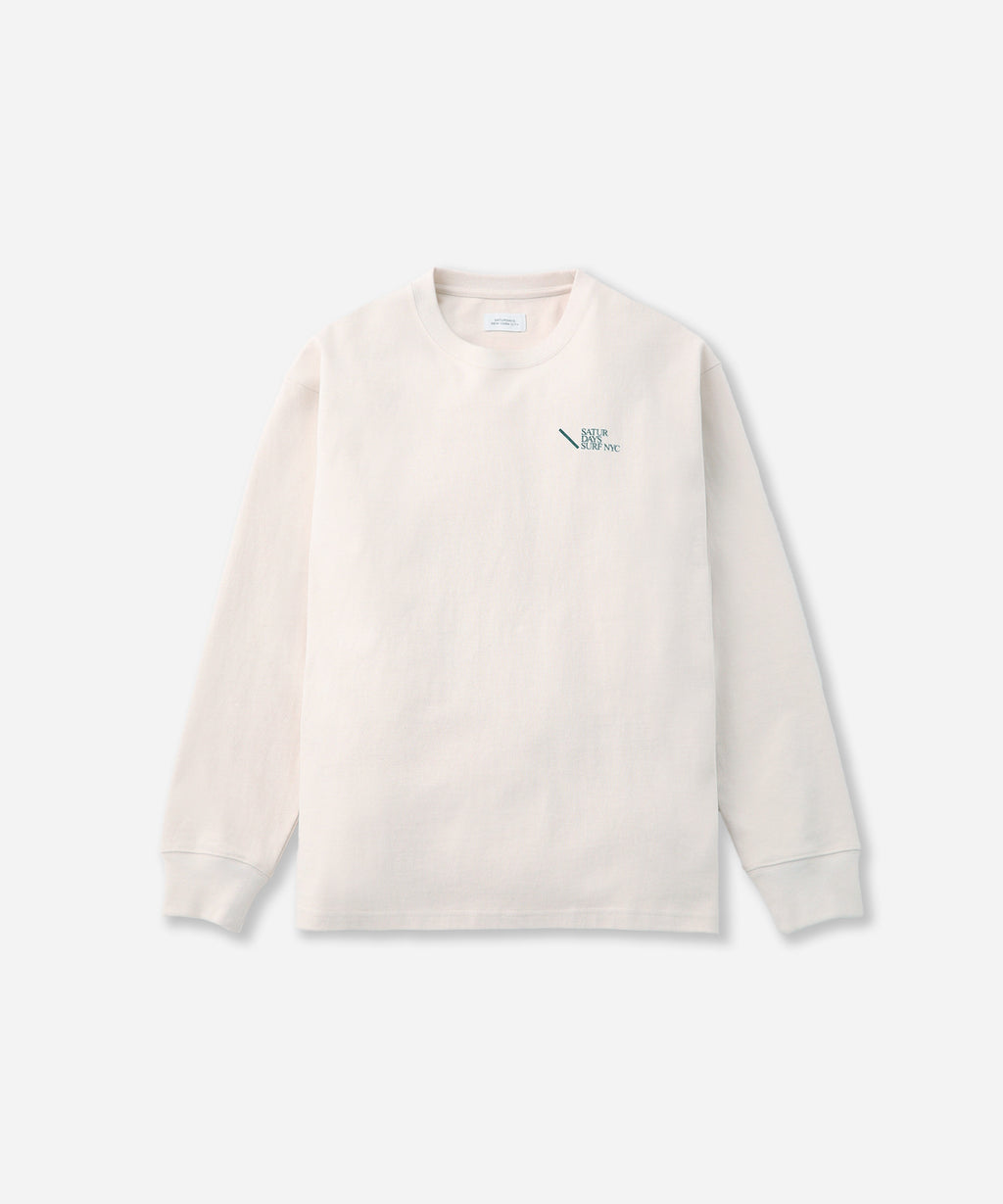 Saturdays NYC Max Weight Relaxed Surf Long Sleeve Tee in Ivory