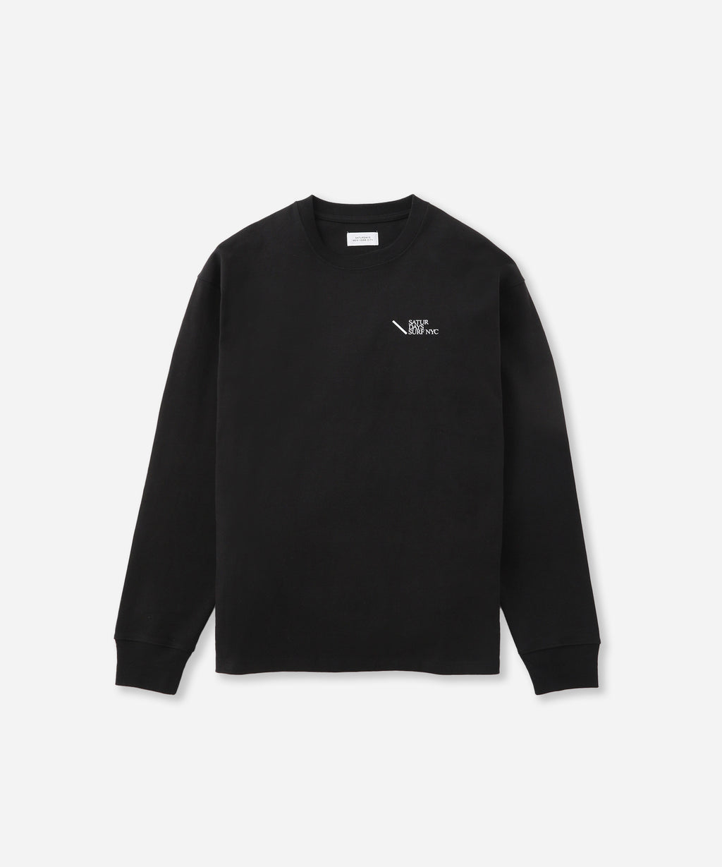 Saturdays NYC Max Weight Relaxed Surf Long Sleeve Tee in Black