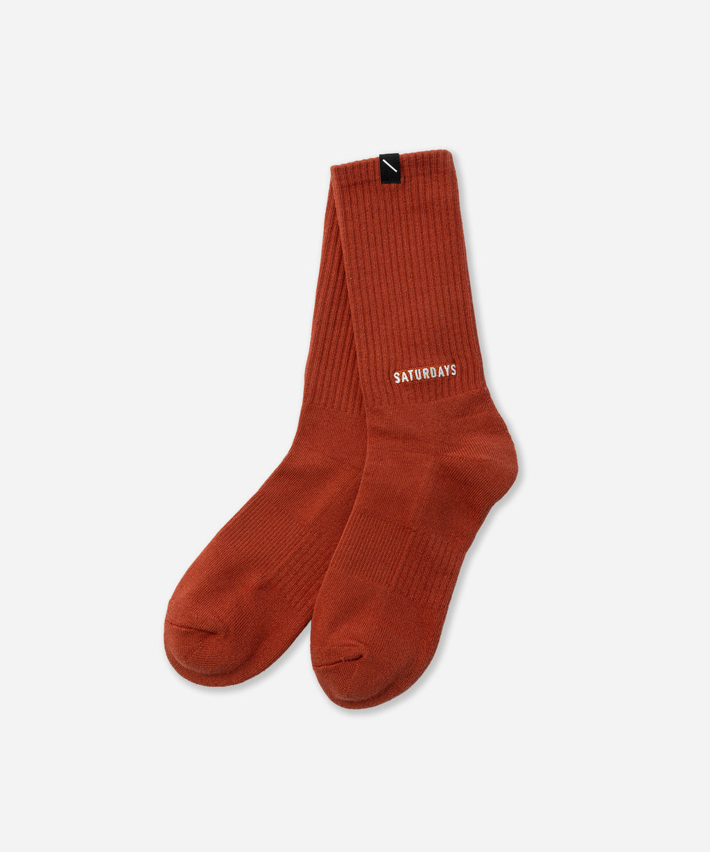 Saturdays NYC Saturdays Ankle Logo Socks in Brick