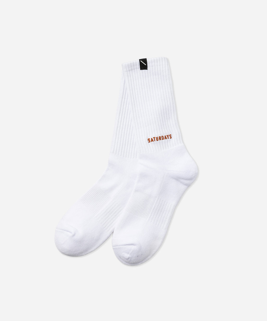 Saturdays NYC Saturdays Ankle Logo Socks in White