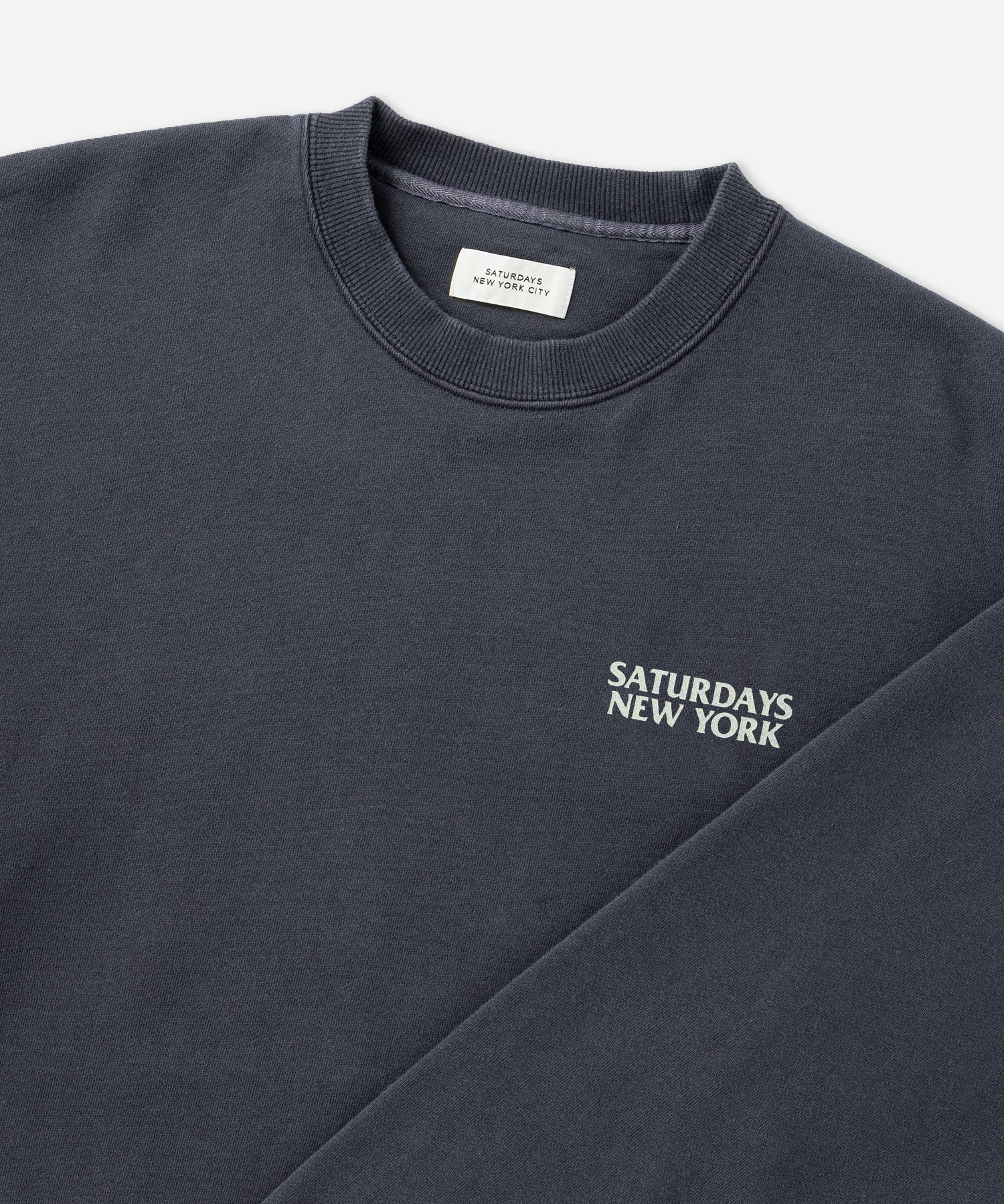 Saturdays NYC Ari Relaxed Ozone Washed Sweatshirt in Navy