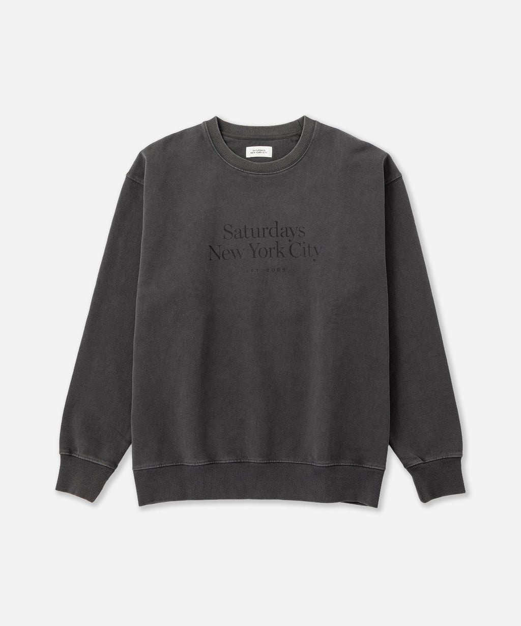 Saturdays NYC Bowery Miller Standard Crew Sweatshirt in Charcoal