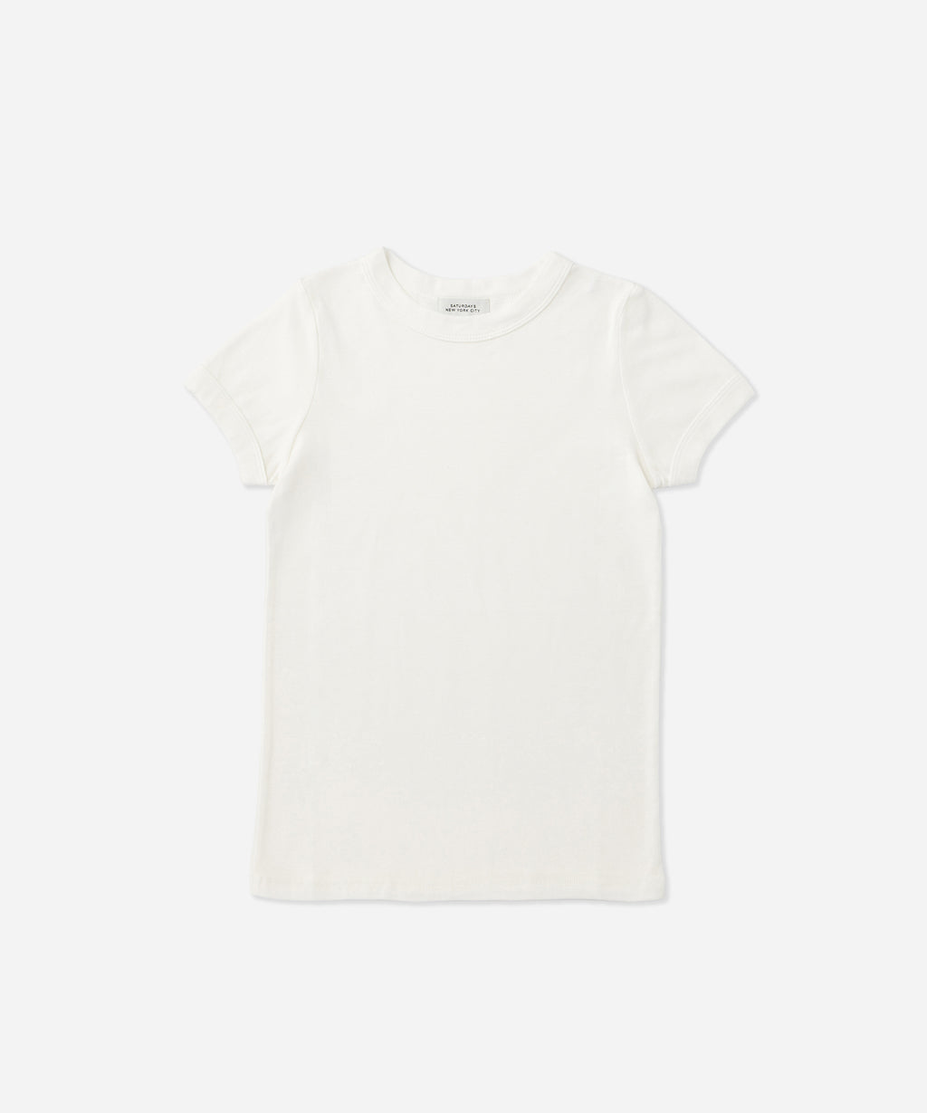 Saturdays NYC Naomi Ribbed Tee in White