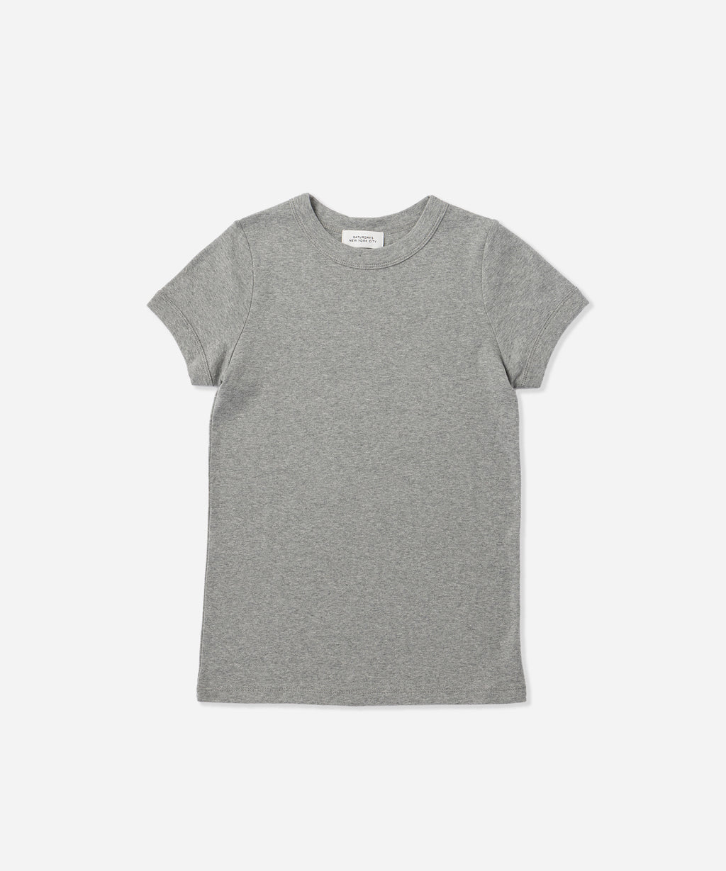 Saturdays NYC Naomi Ribbed Tee in Gray