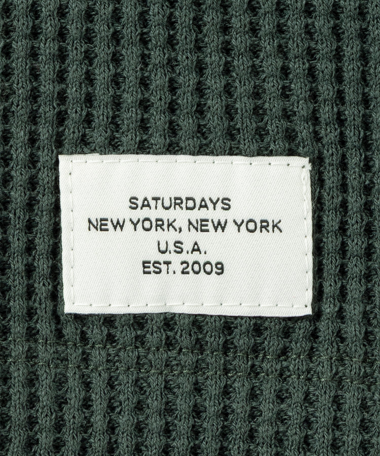 Saturdays NYC Alex Heavy Waffle Relaxed Top in Green