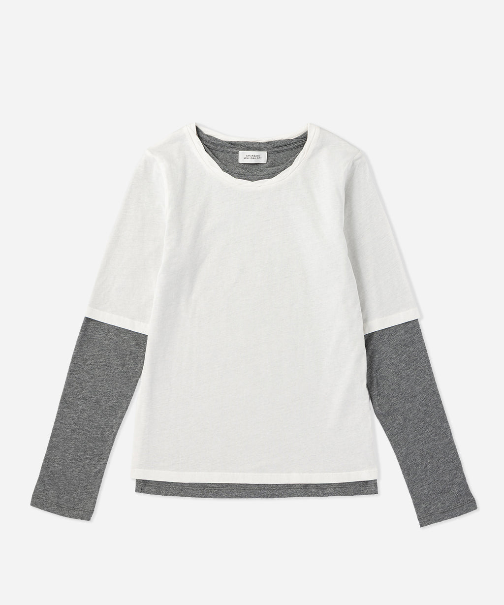 Saturdays NYC Drewe Multi Layer Top in Gray