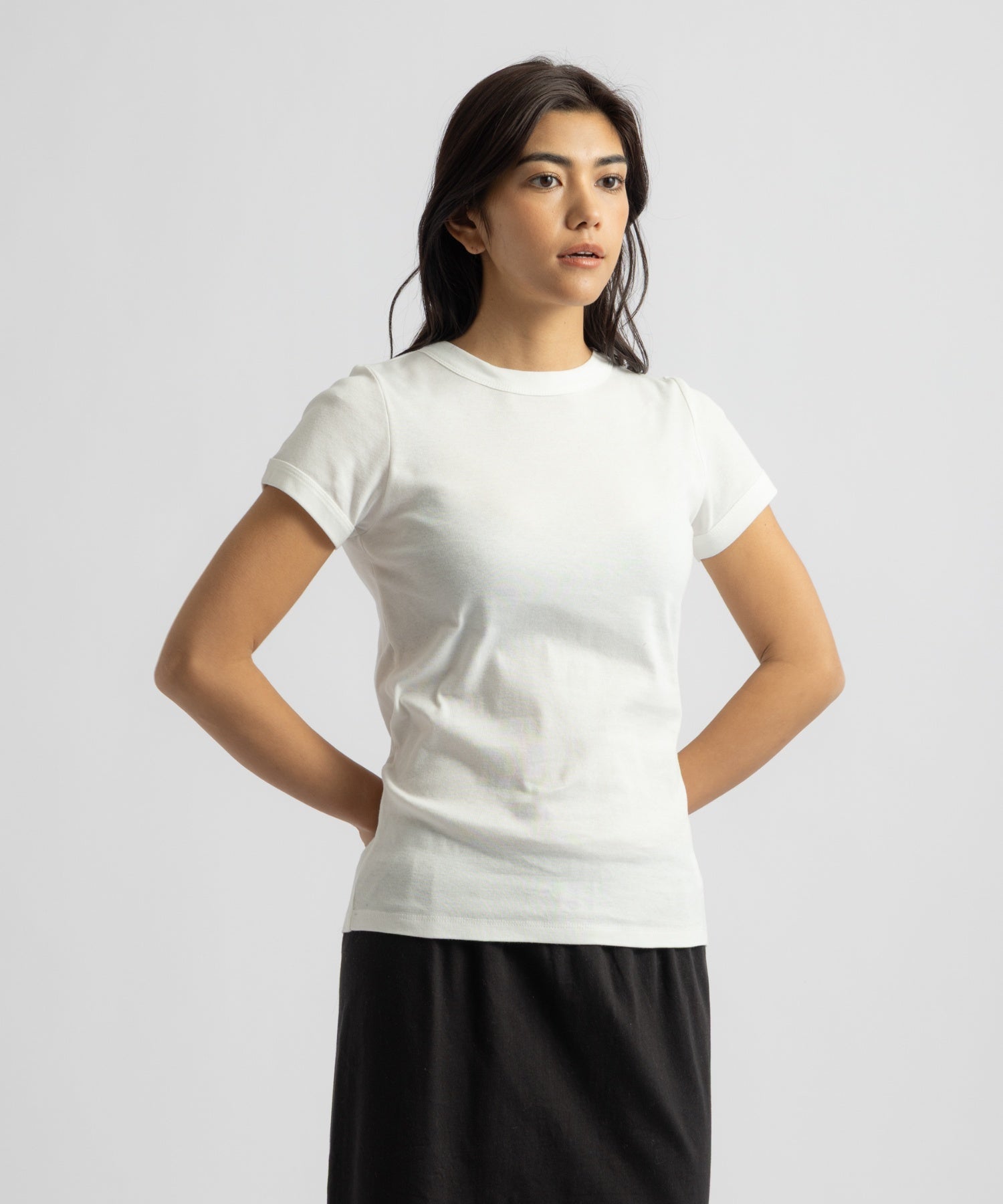 Saturdays NYC Naomi Ribbed Tee in White