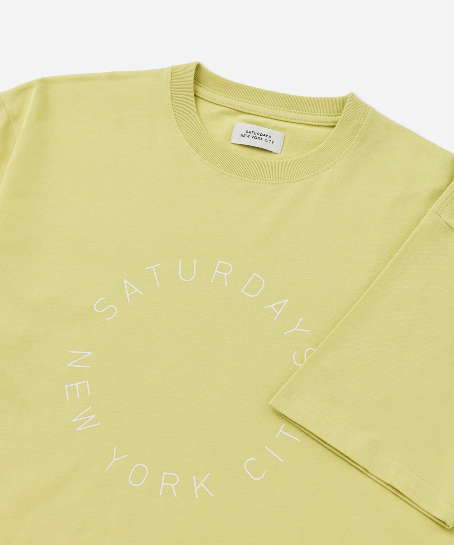 Saturdays NYC Circular Saturdays Logo Short Sleeve Tee in Yellow