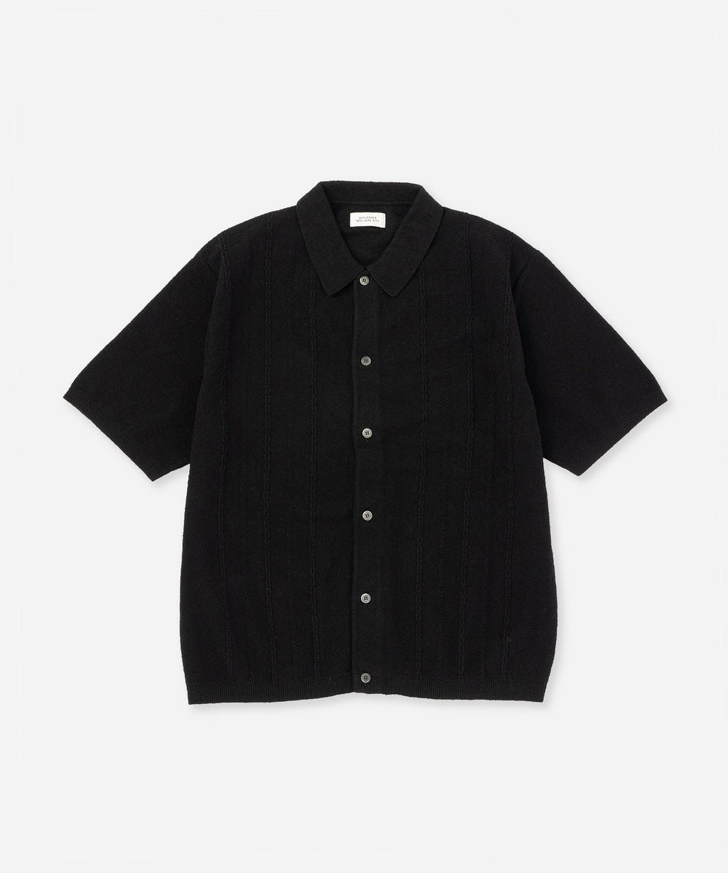 Saturdays NYC Kenneth Knit Shirt in Black