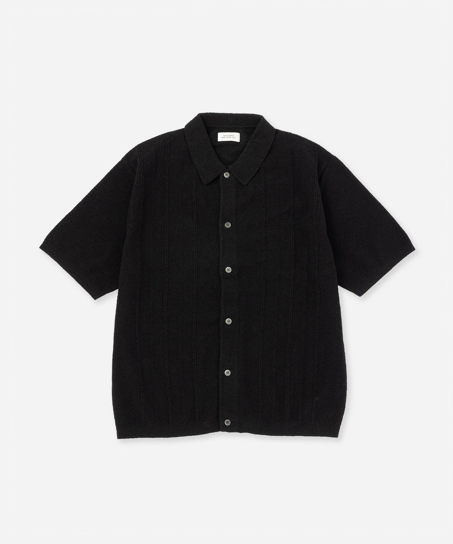 Saturdays NYC Kenneth Knit Shirt in Black