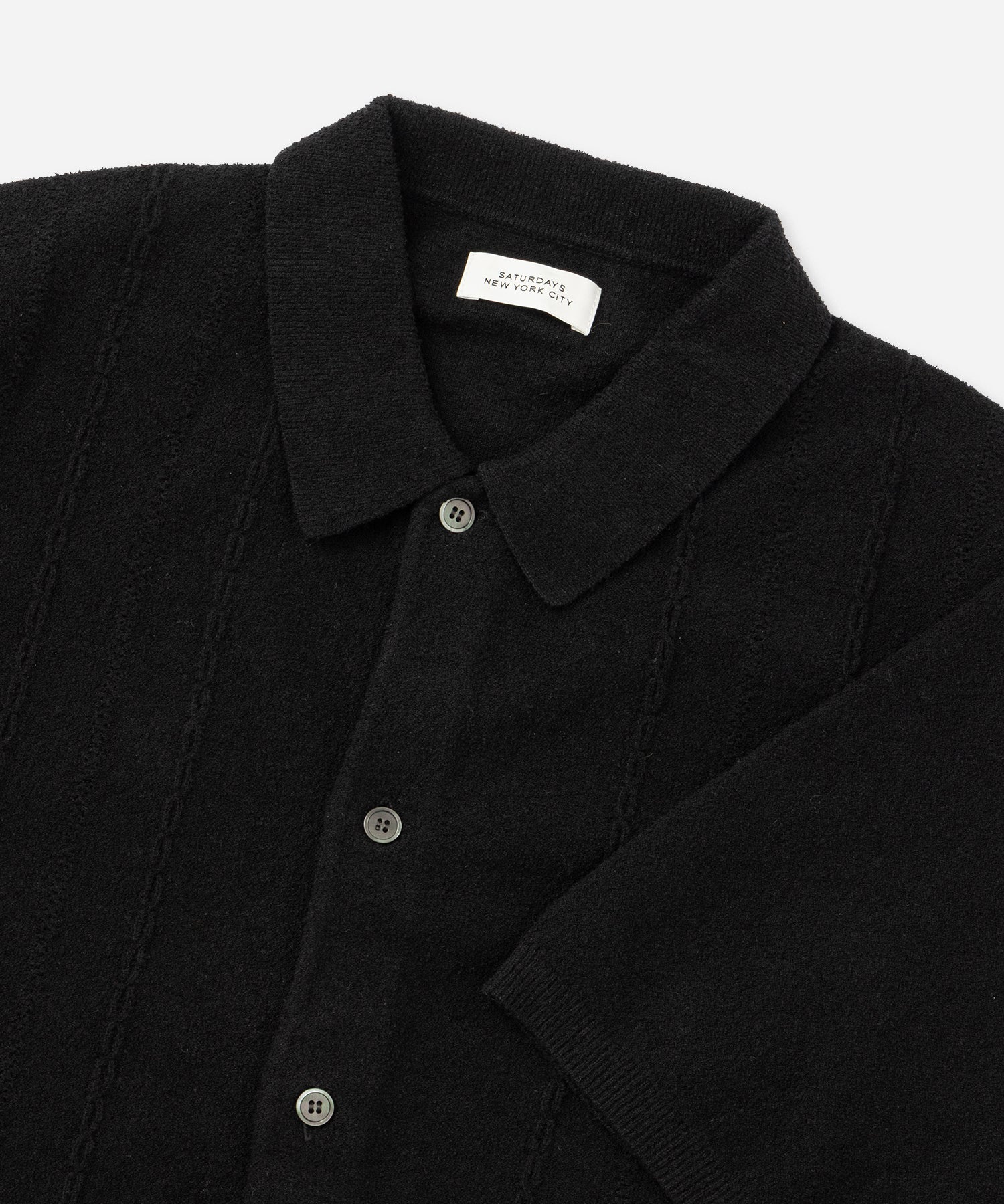 Saturdays NYC Kenneth Knit Shirt in Black