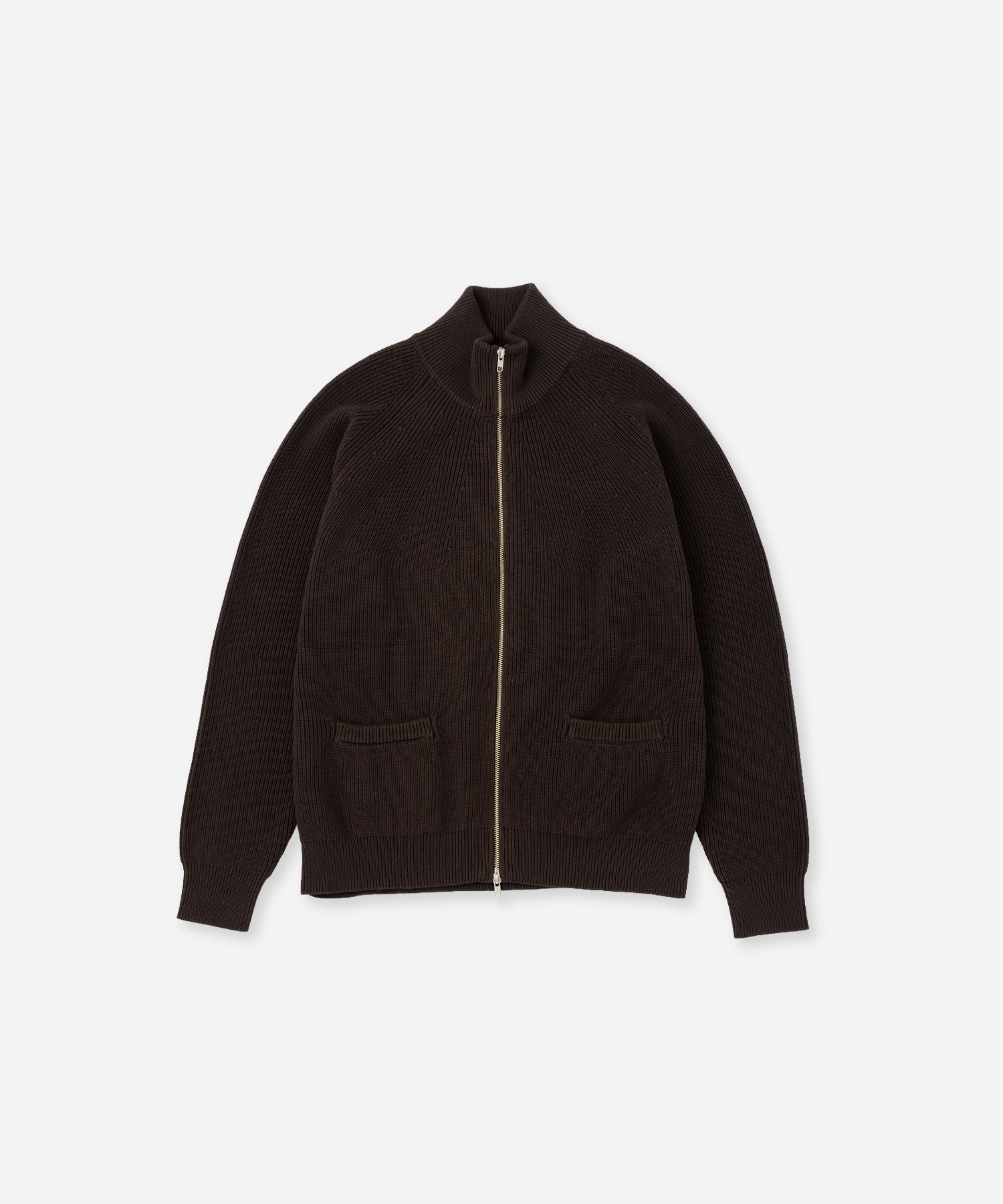 Saturdays NYC Henderson Zip Thru Knit in Dark Brown