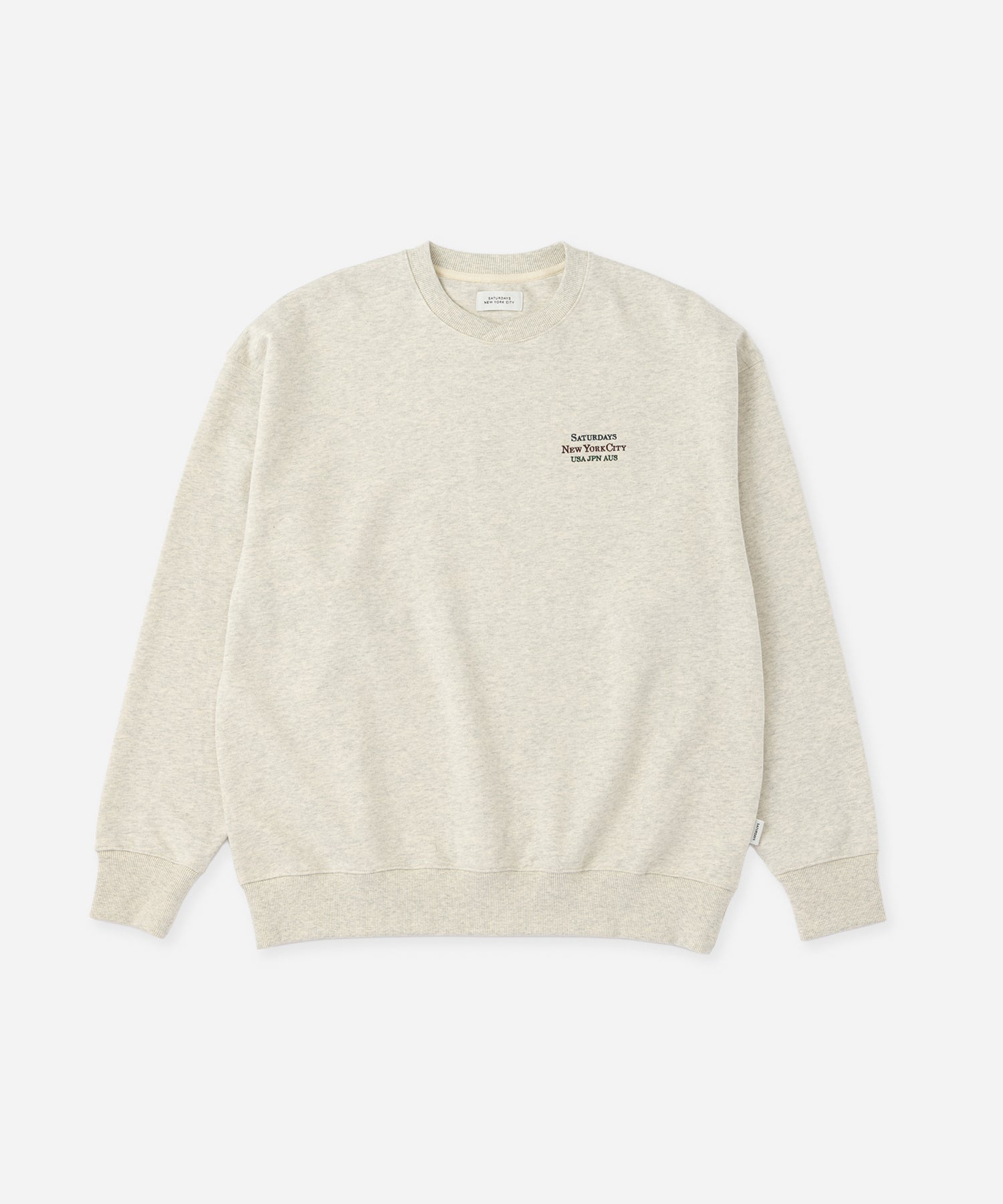 Saturdays NYC Bowery Loofah Collar Sweatshirt in Light Gray