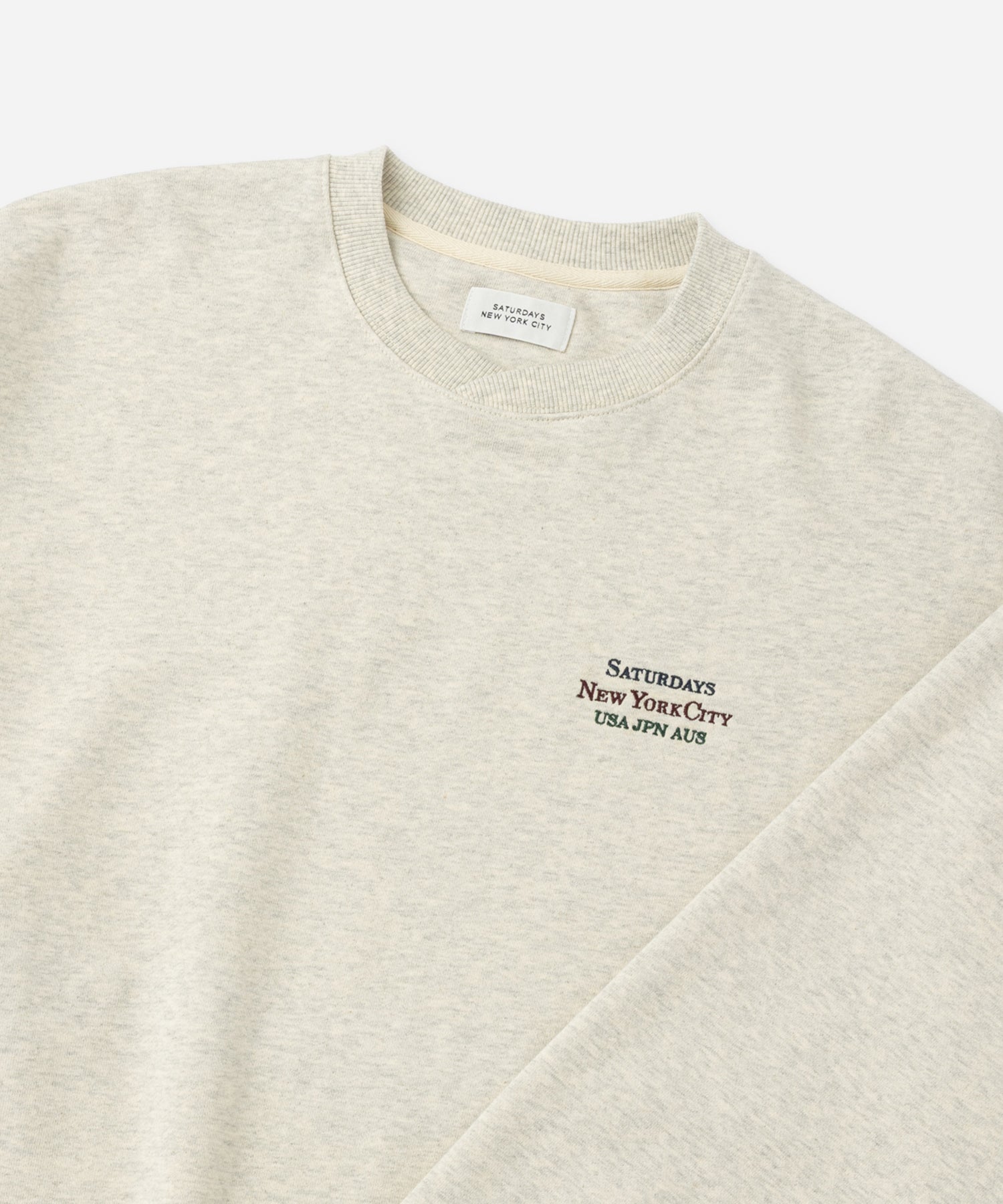 Saturdays NYC Bowery Loofah Collar Sweatshirt in Light Gray