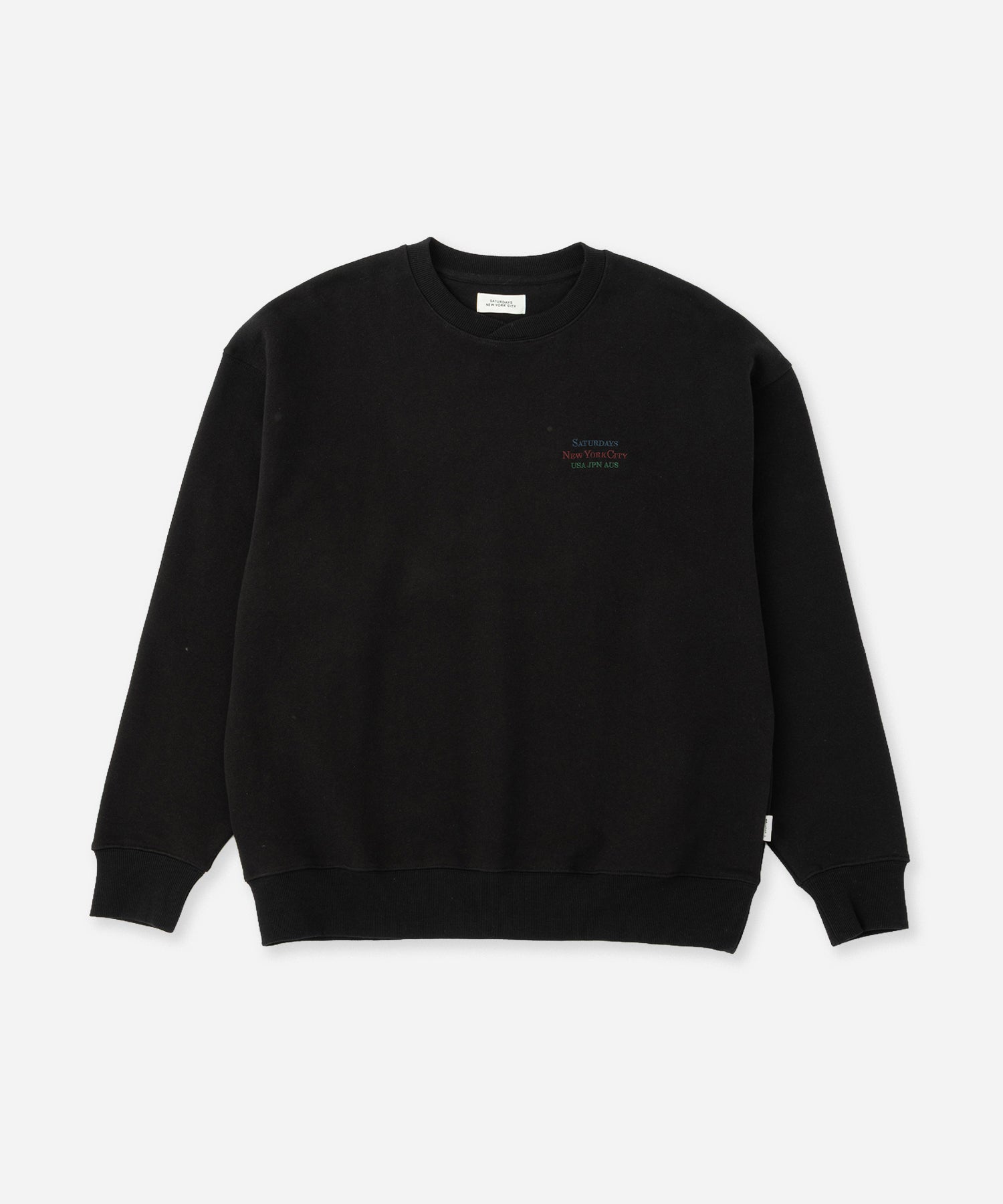 Saturdays NYC Bowery Loofah Collar Sweatshirt in Black