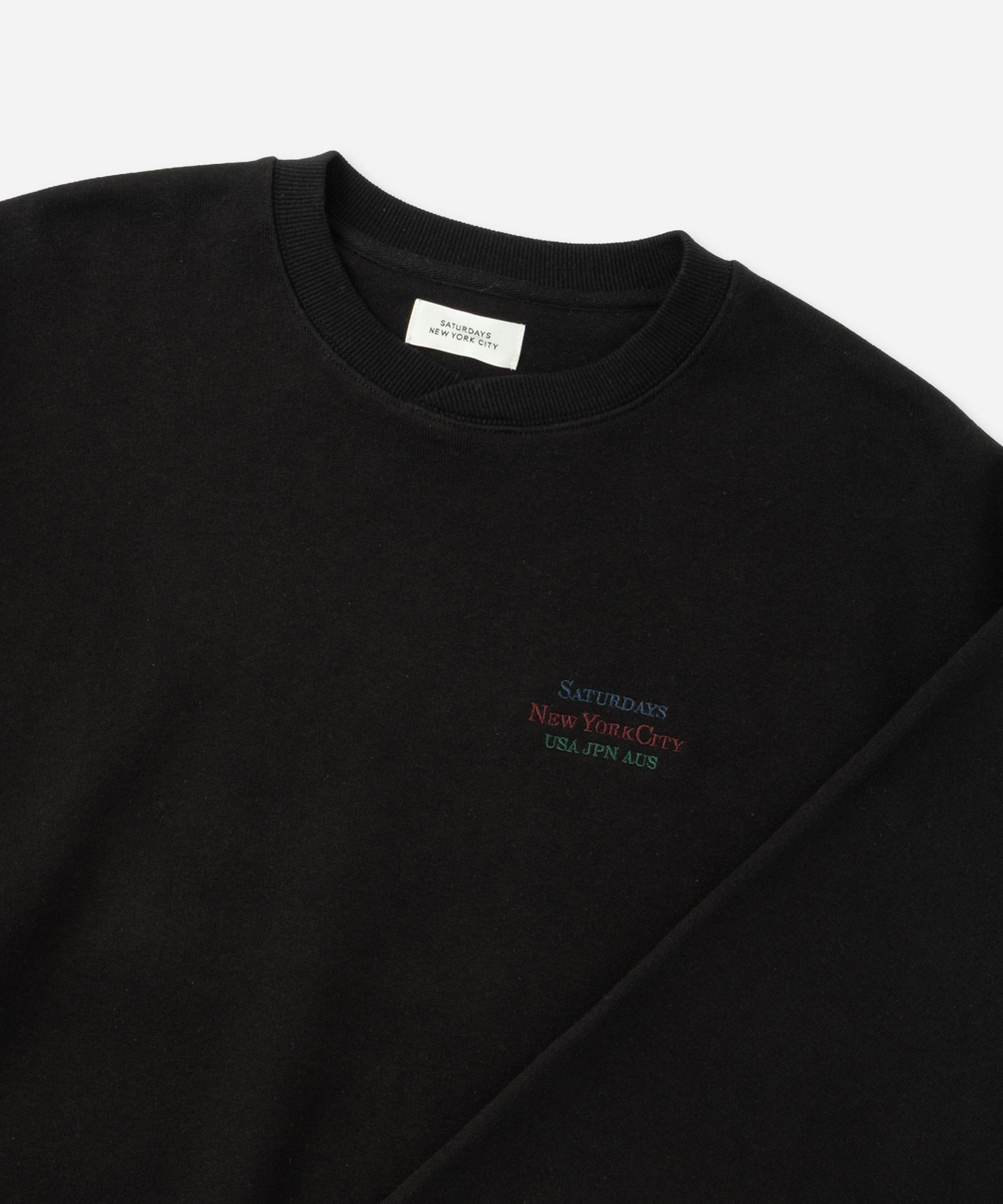 Saturdays NYC Bowery Loofah Collar Sweatshirt in Black