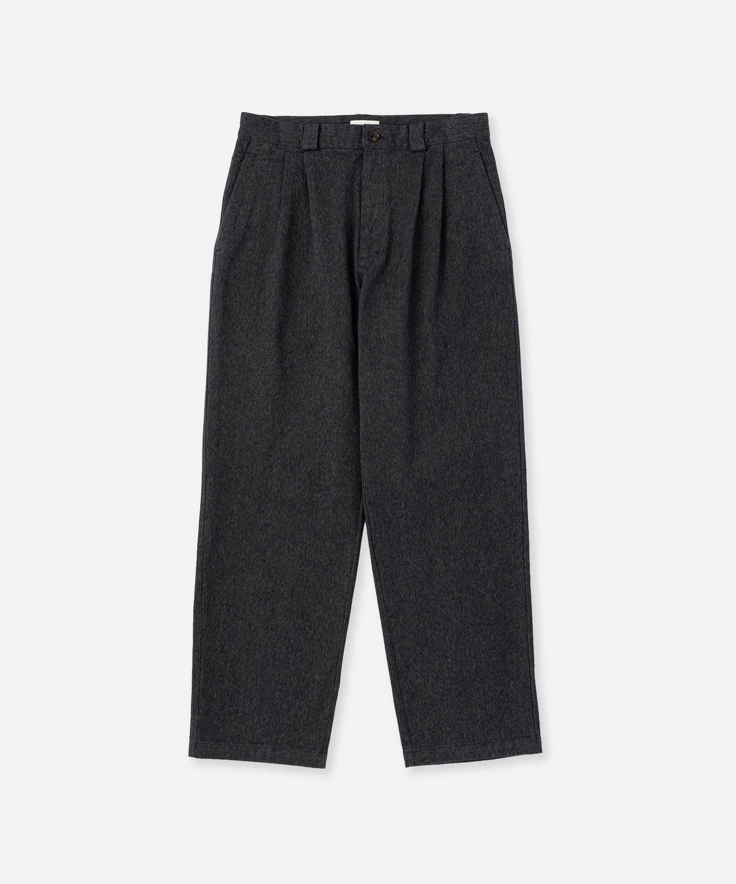 Saturdays NYC George Wide Melange Two Tuck Pant in Navy