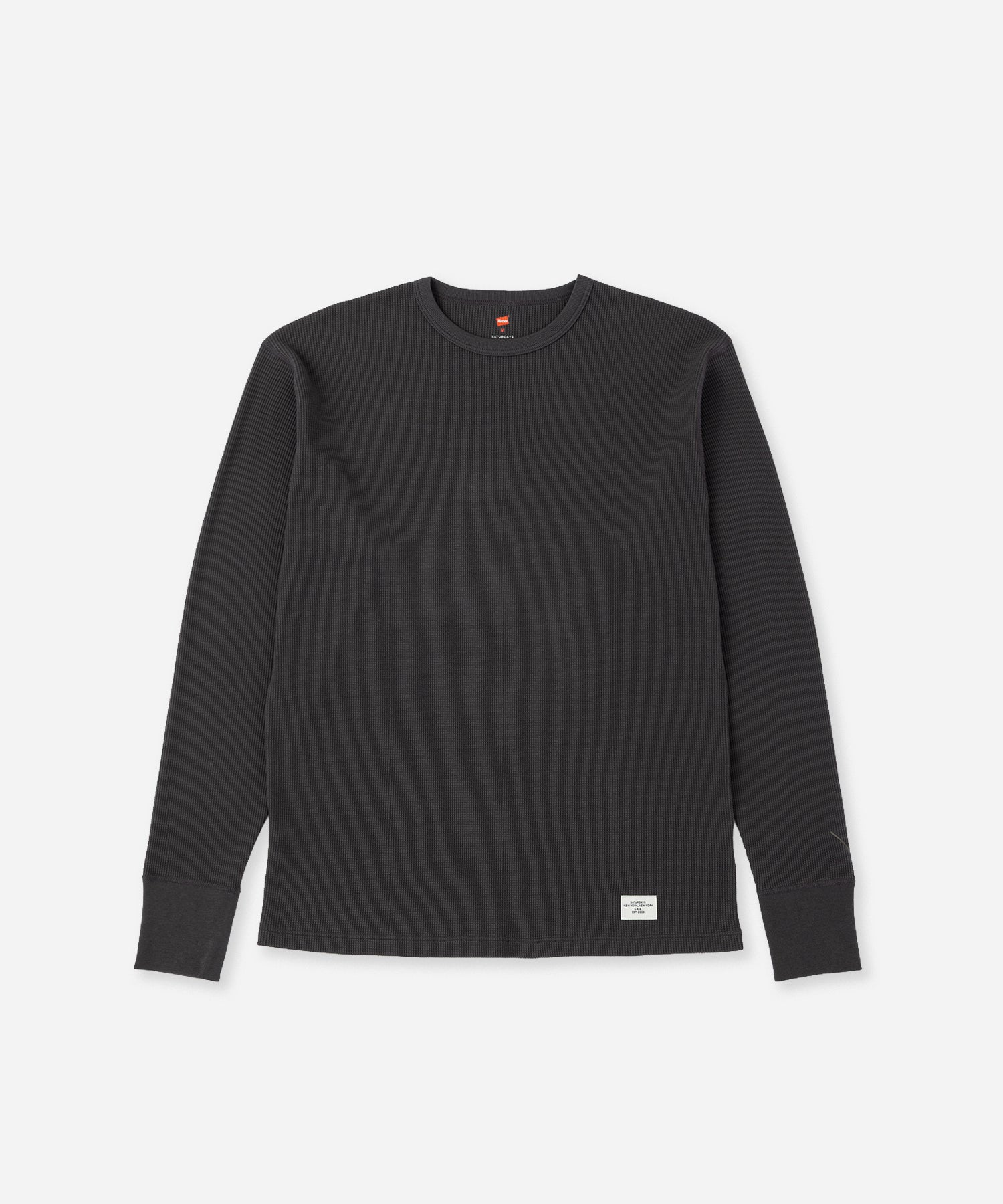 Hanes x Saturdays NYC Waffle Long Sleeve Tee 2-Pack in Off White and Gray