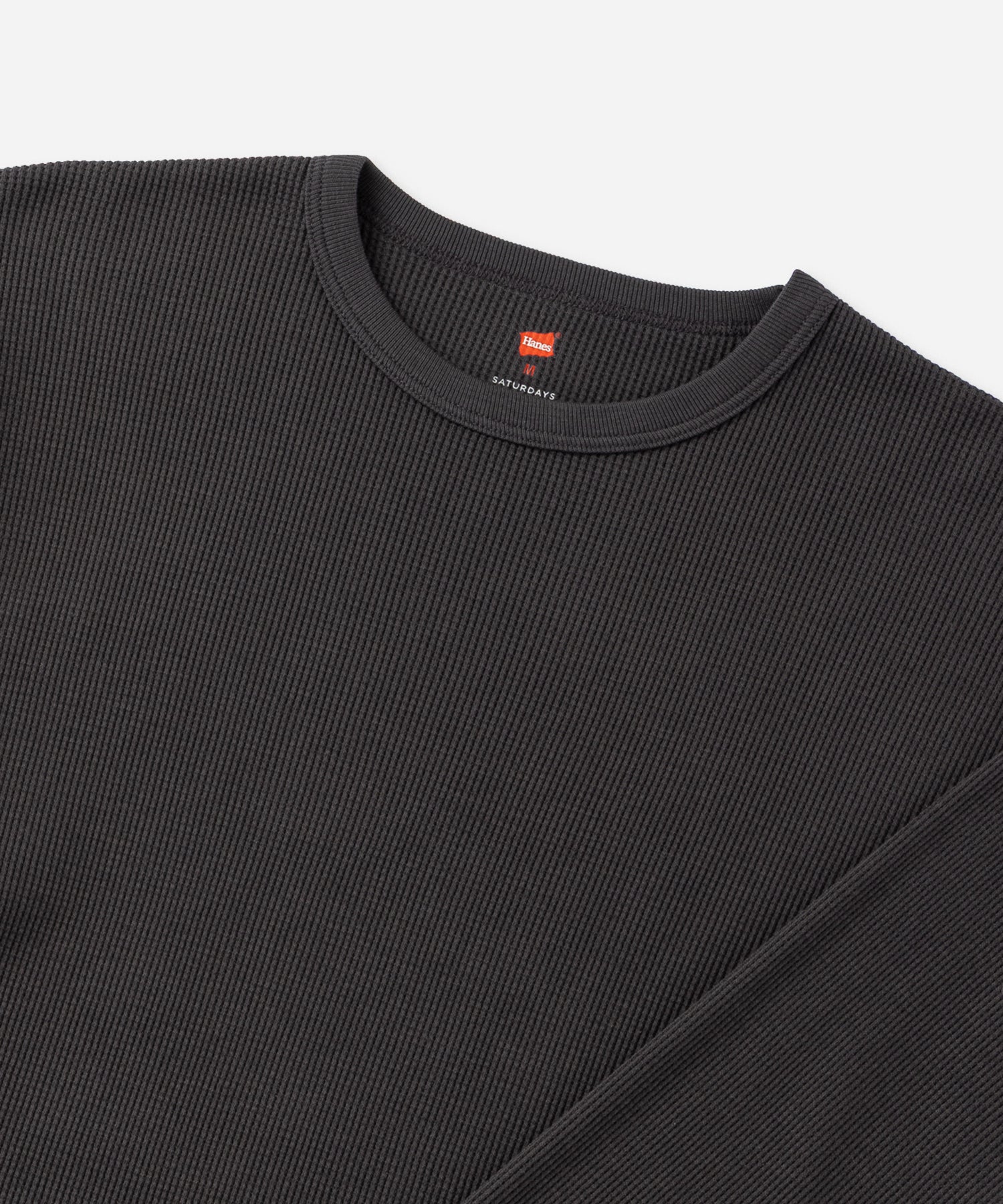 Hanes x Saturdays NYC Waffle Long Sleeve Tee 2-Pack in Off White and Gray