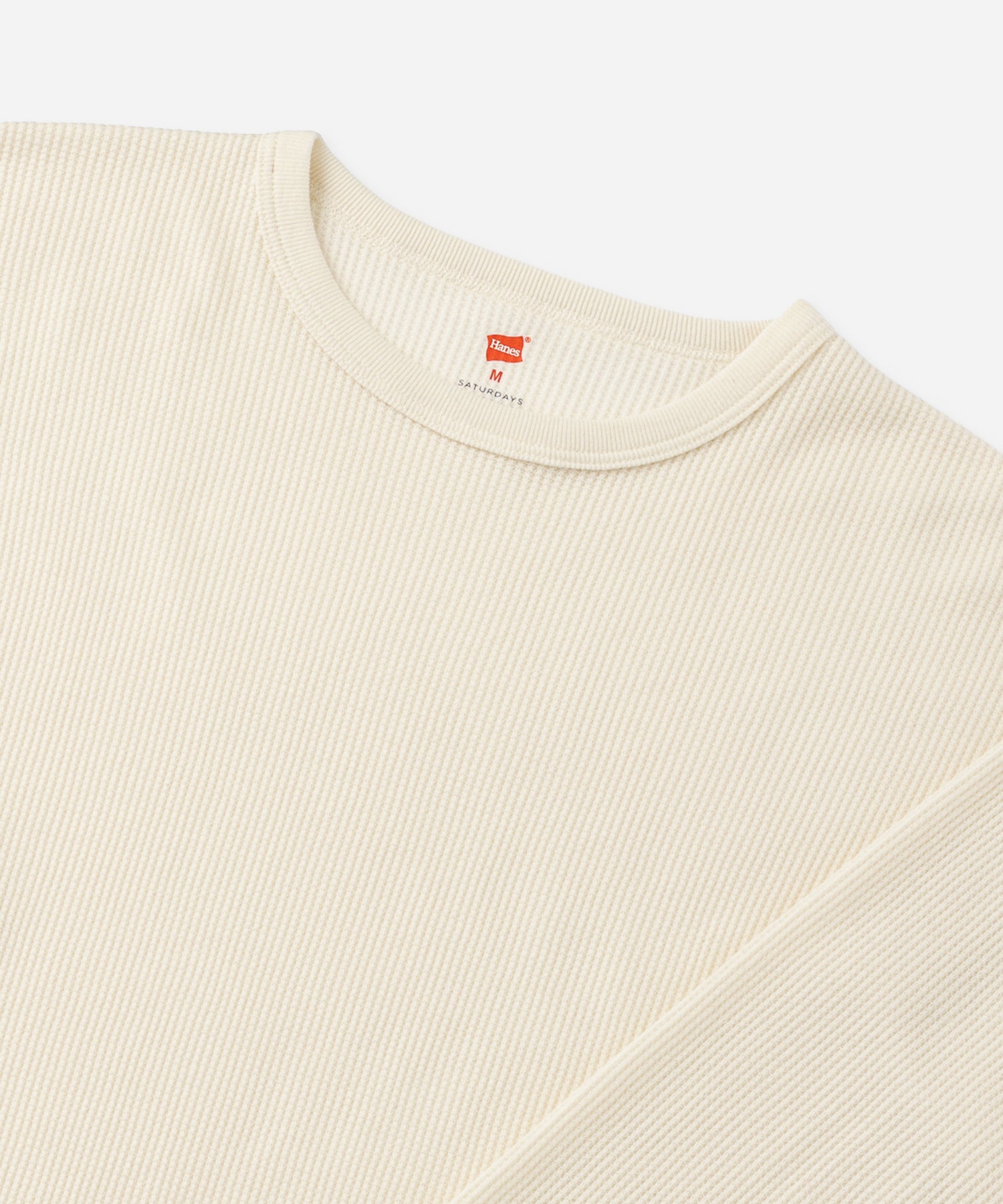 Hanes x Saturdays NYC Waffle Long Sleeve Tee 2-Pack in Off White and Gray