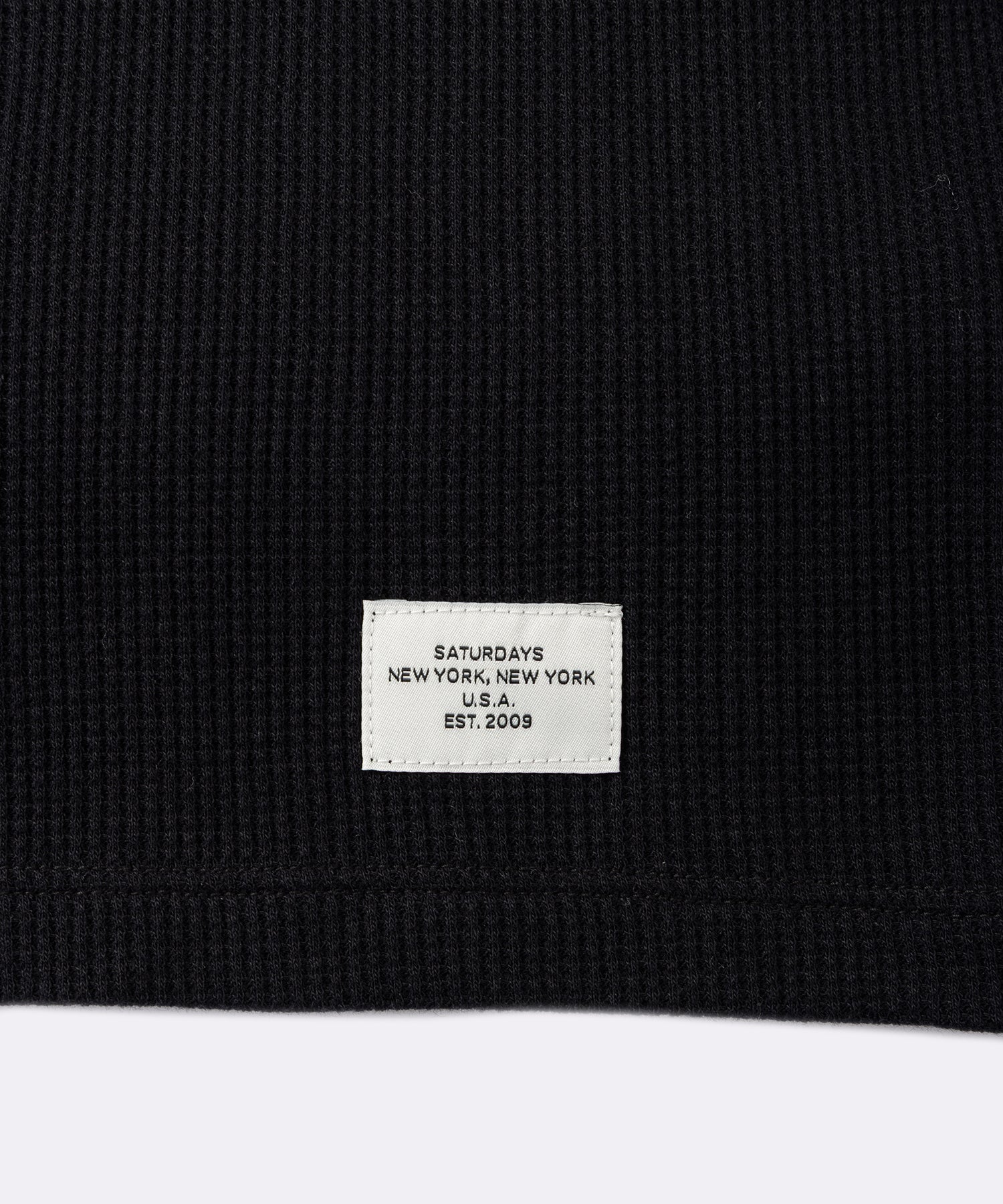 Hanes x Saturdays NYC Waffle Long Sleeve Tee 2-Pack in Black and Off White