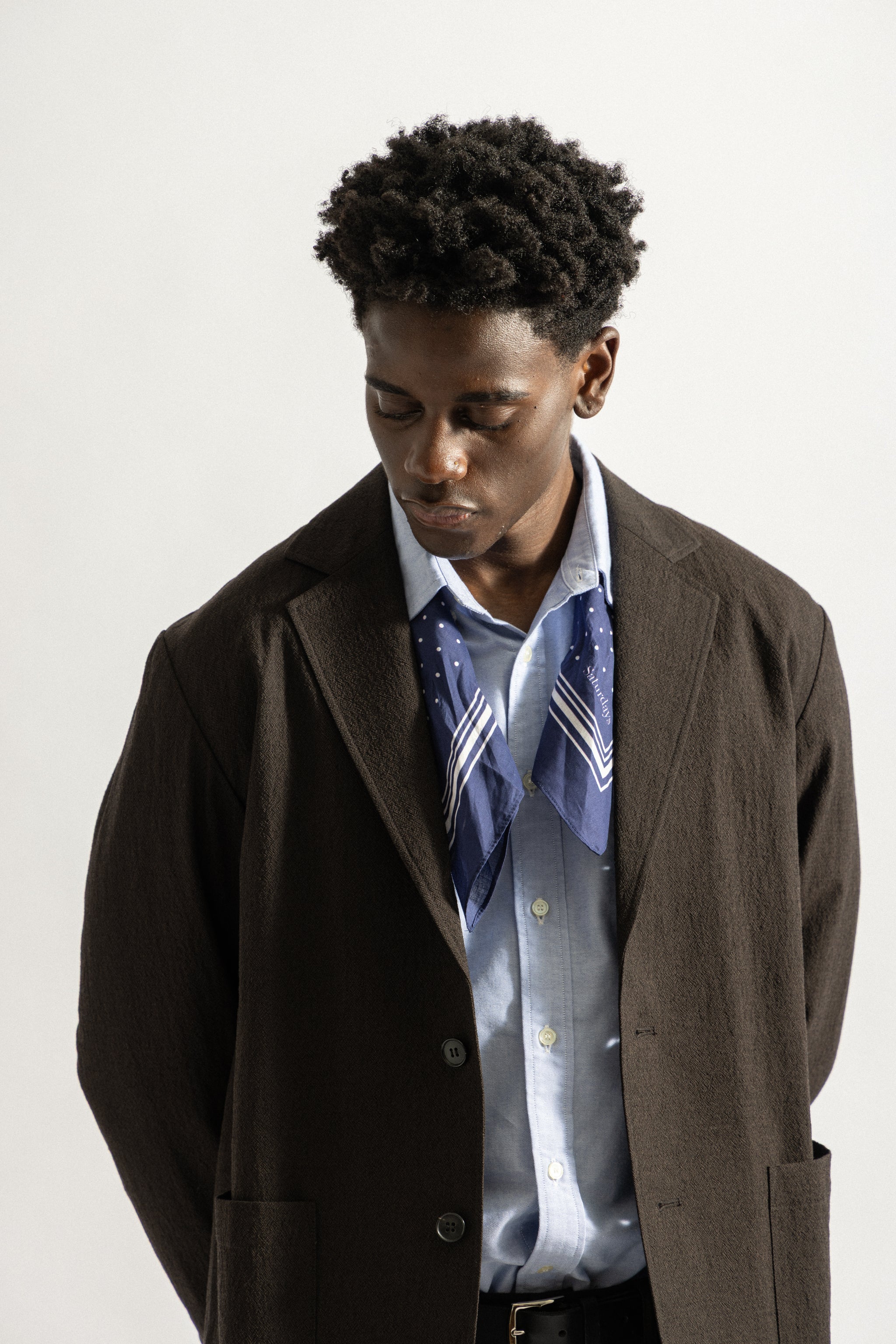 Saturdays NYC Mirza Wool Blazer in Dark Brown