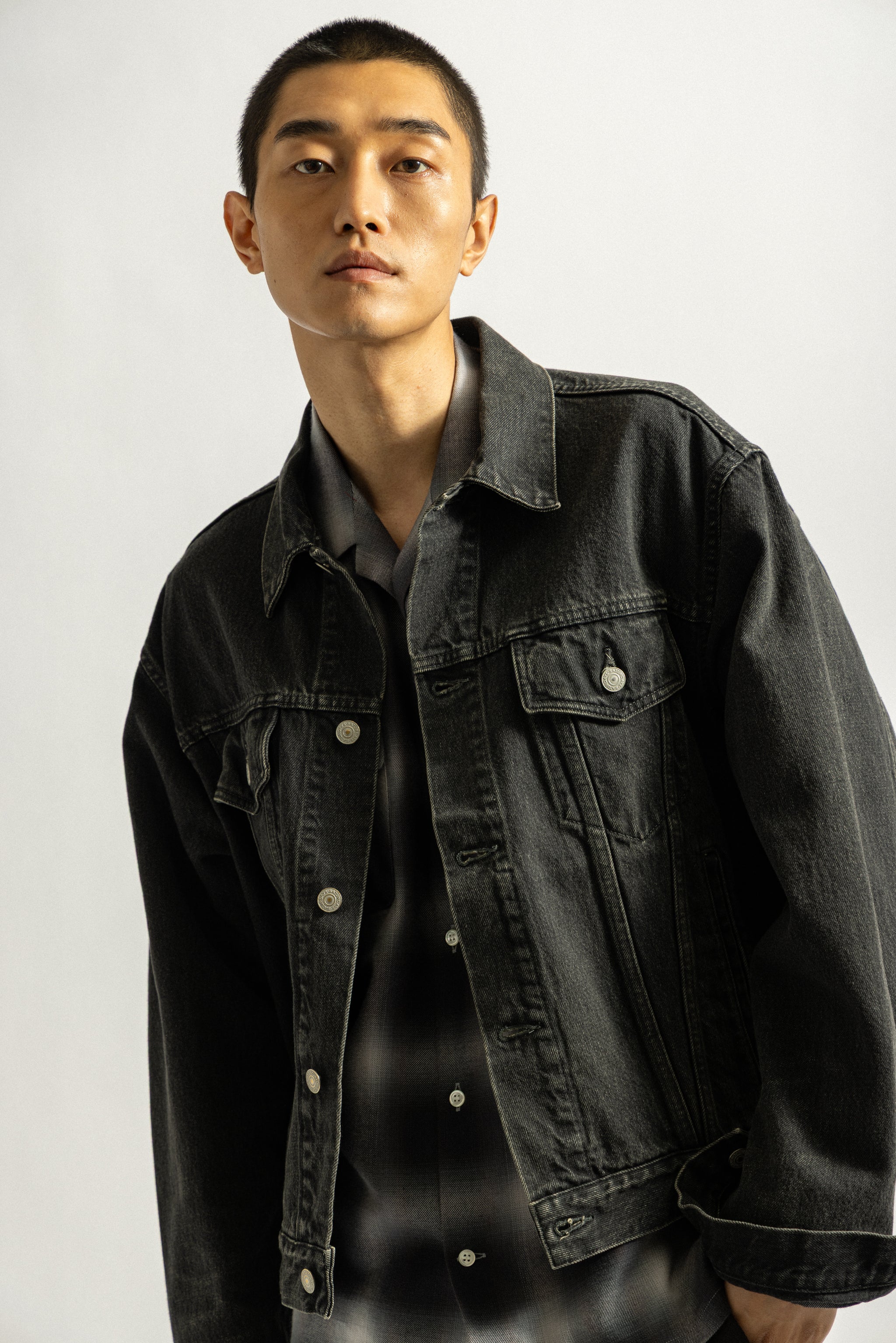 Saturdays NYC Emil Vintage Denim Jacket in Fade Black
