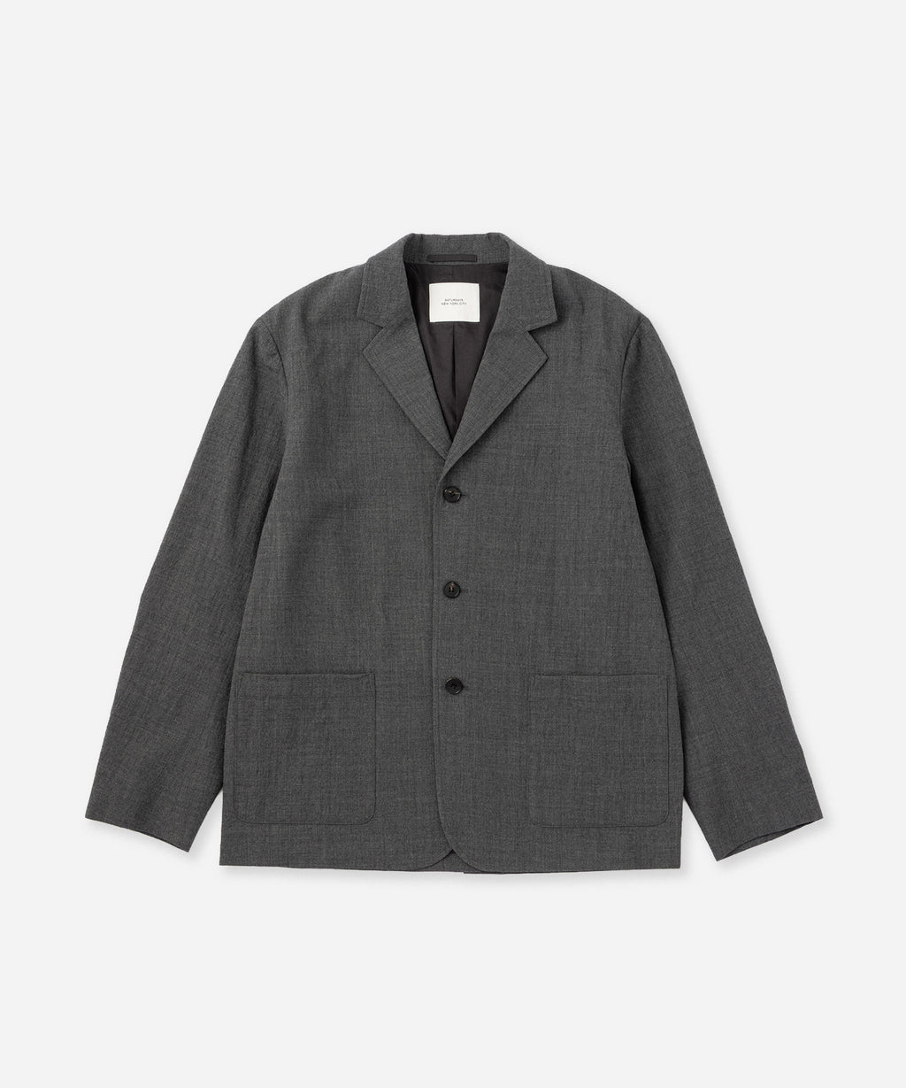 Saturdays NYC Mirza Wool Blazer in Gray
