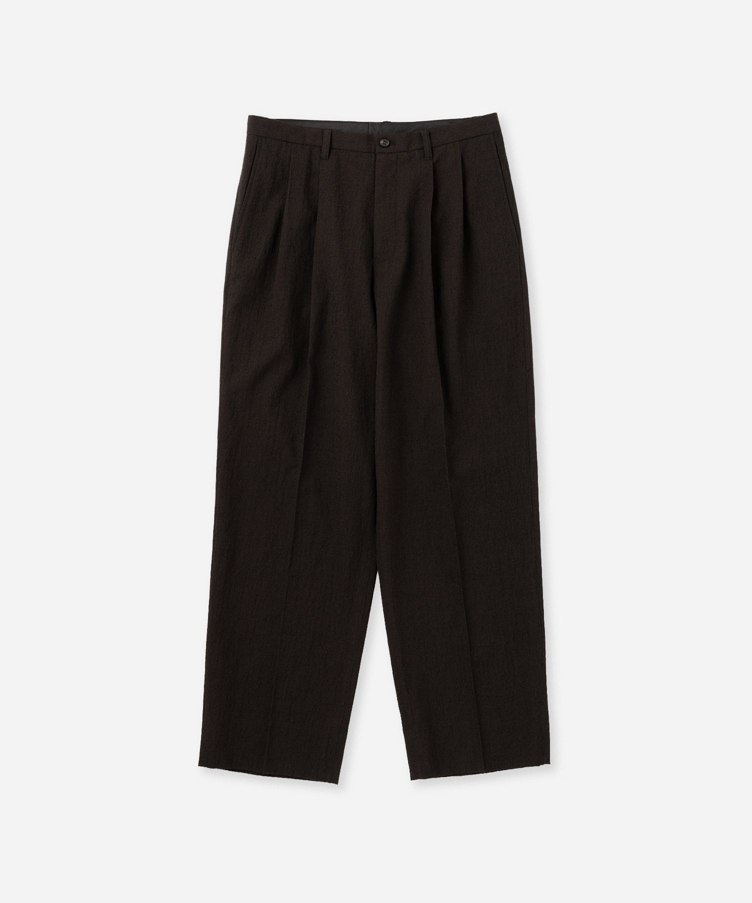 Saturdays NYC George Wool Two Tuck Pant in Dark Brown