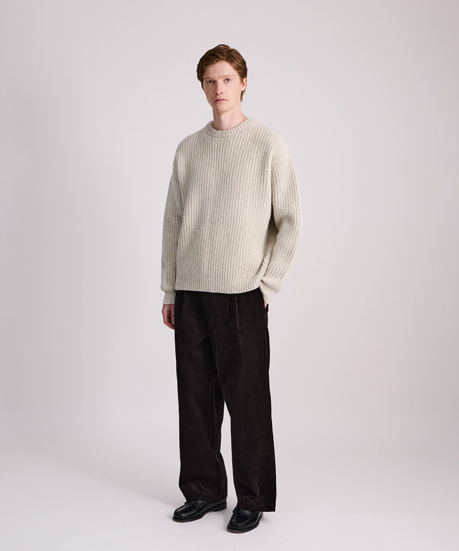 Saturdays NYC Atkins Speckled Sweater in Off White