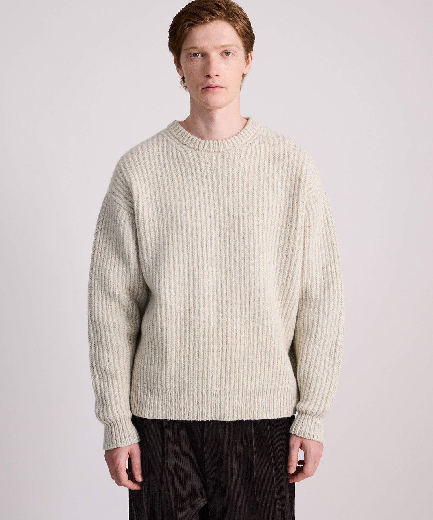 Saturdays NYC Atkins Speckled Sweater in Off White