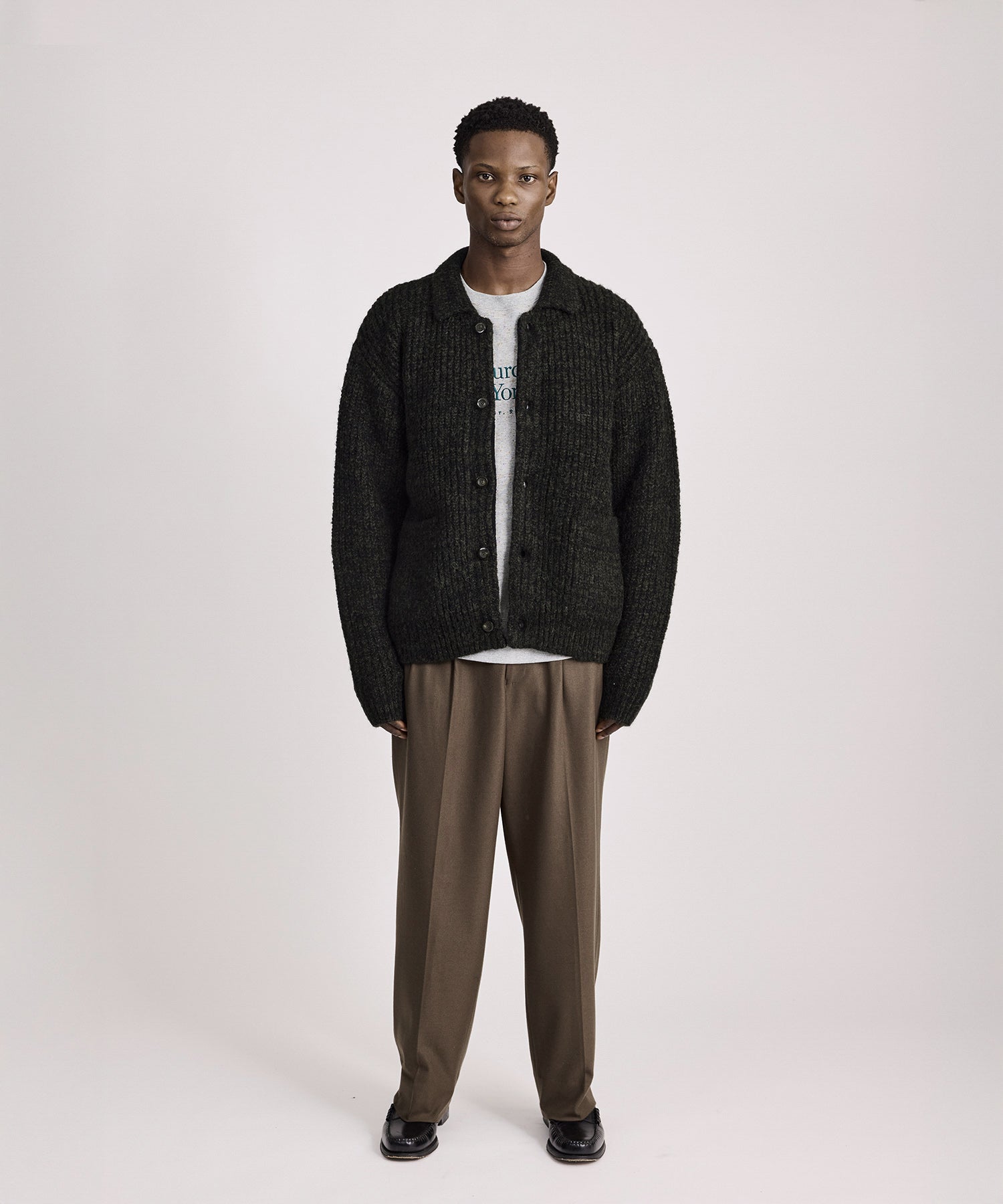 Saturdays NYC Jahmad Long Sleeve Cardigan in Black